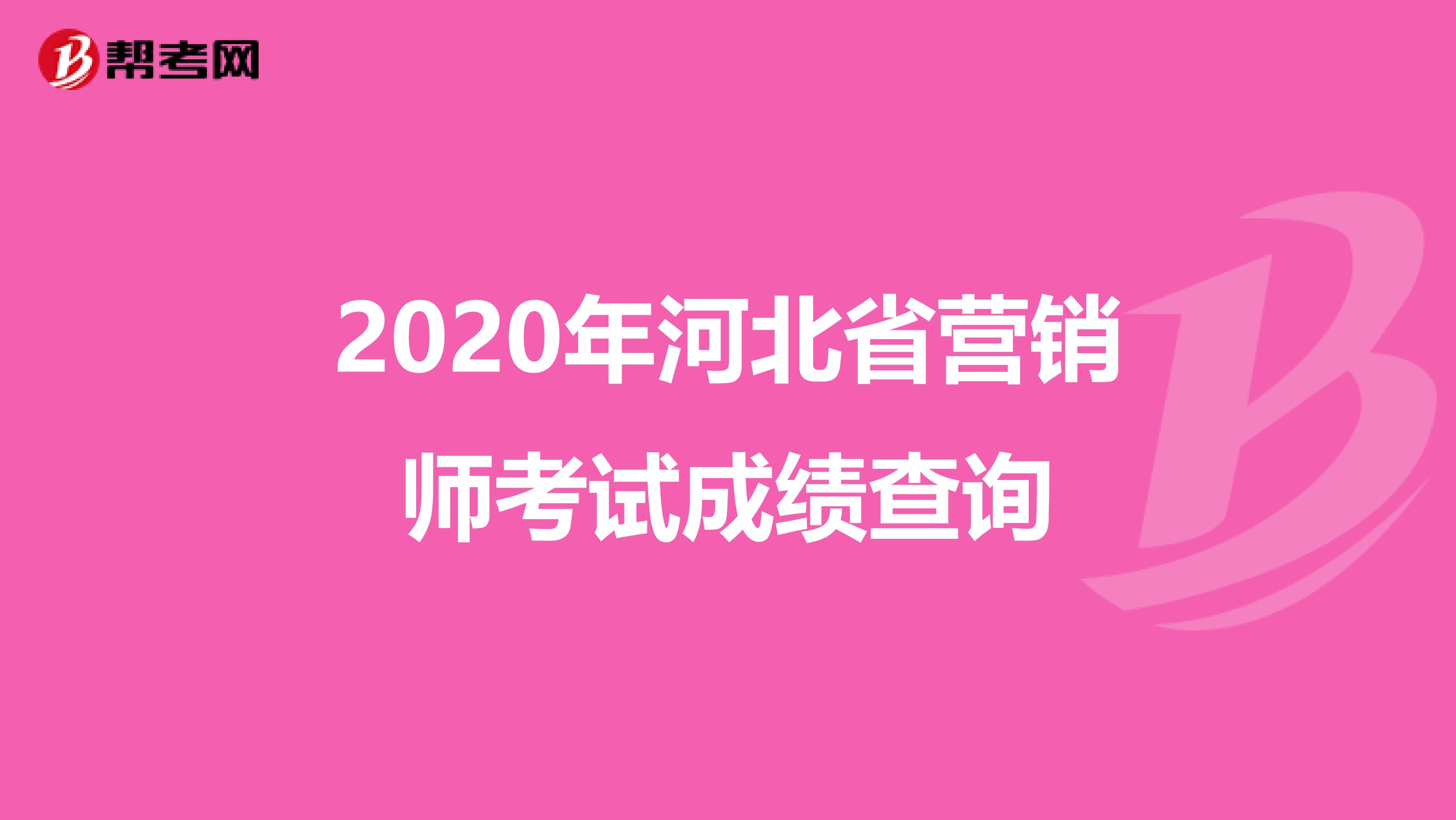 2020年河北省营销师考试成绩查询