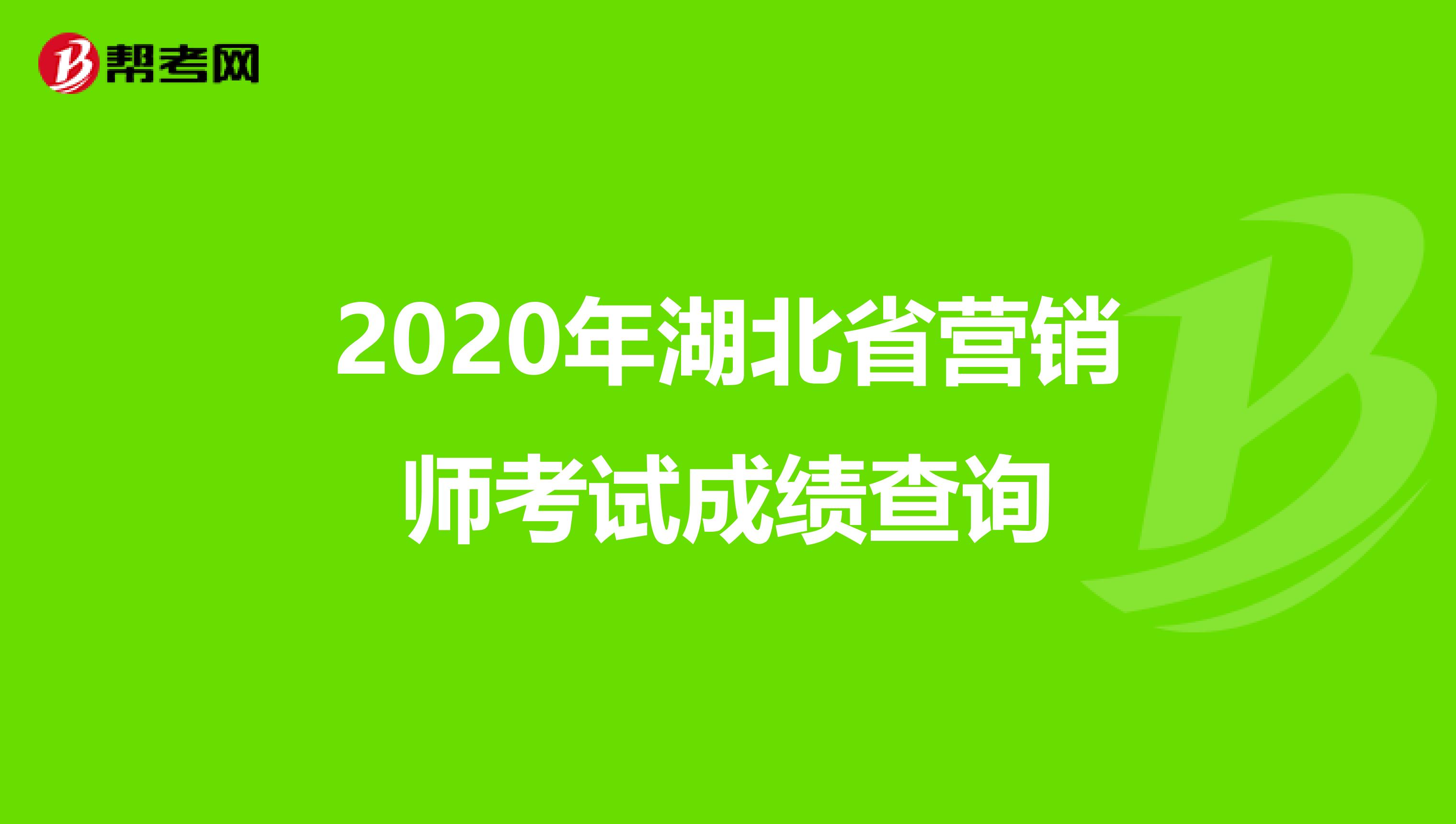 2020年湖北省营销师考试成绩查询