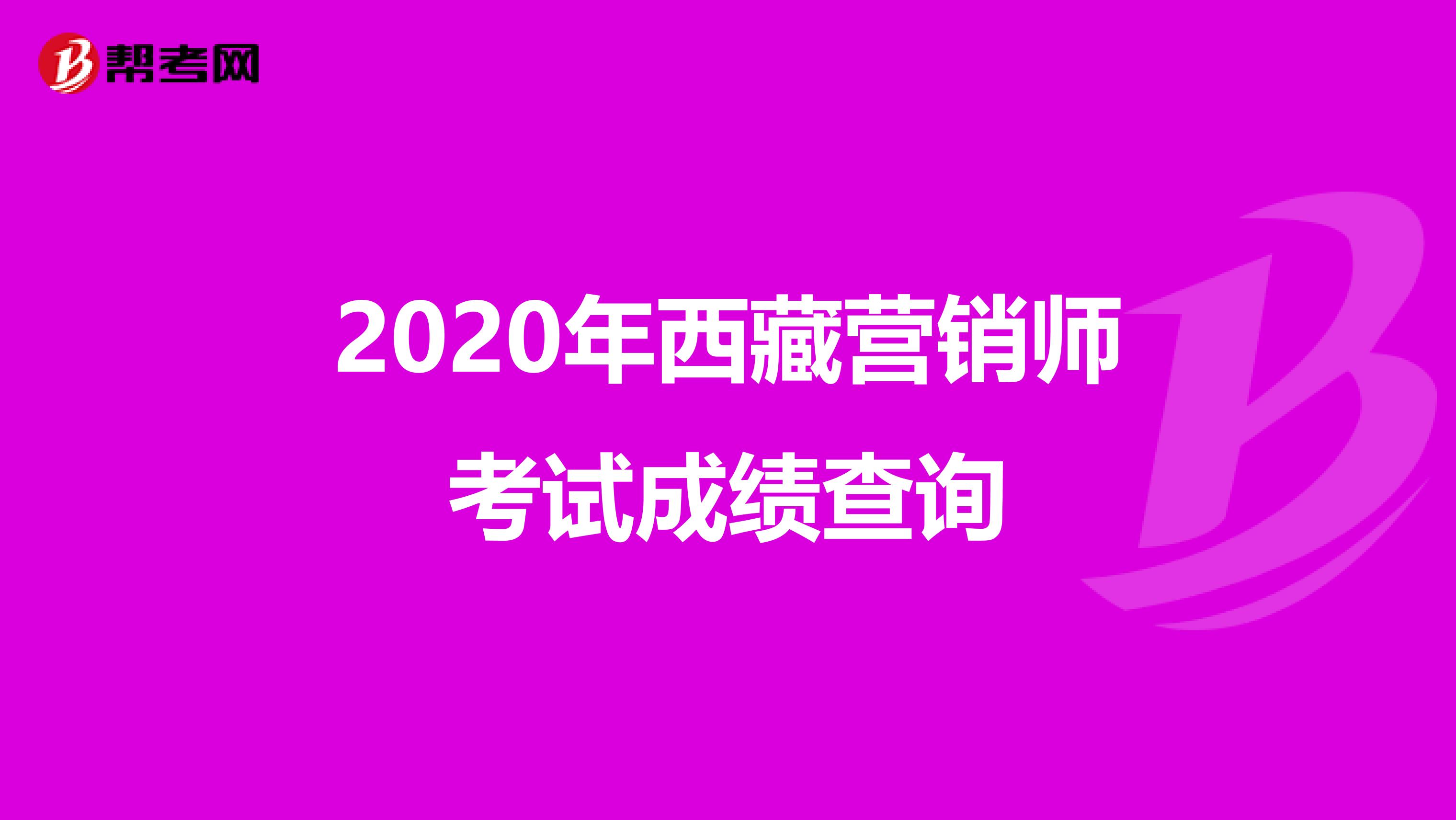 2020年西藏营销师考试成绩查询
