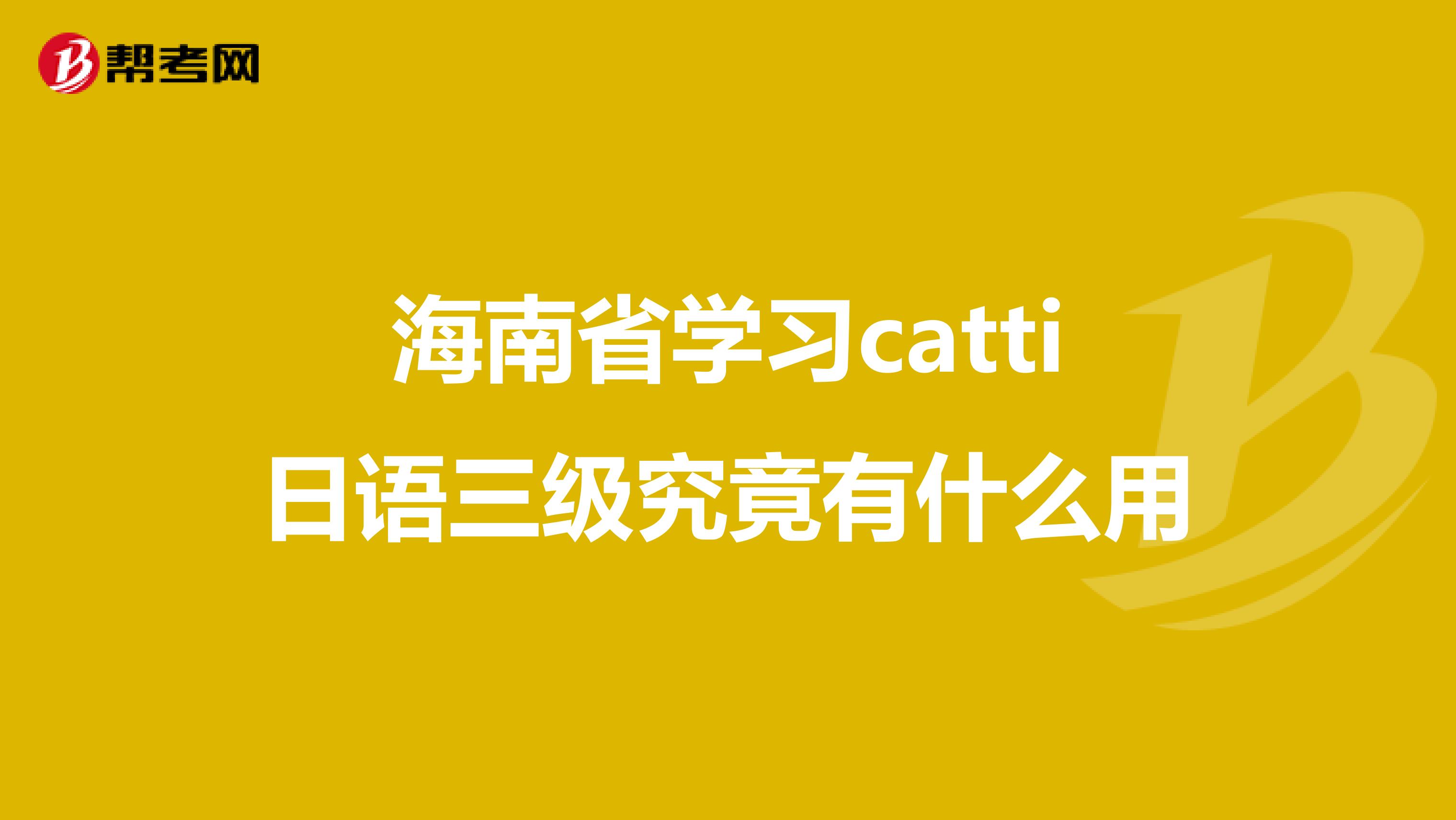 海南省学习catti日语三级究竟有什么用