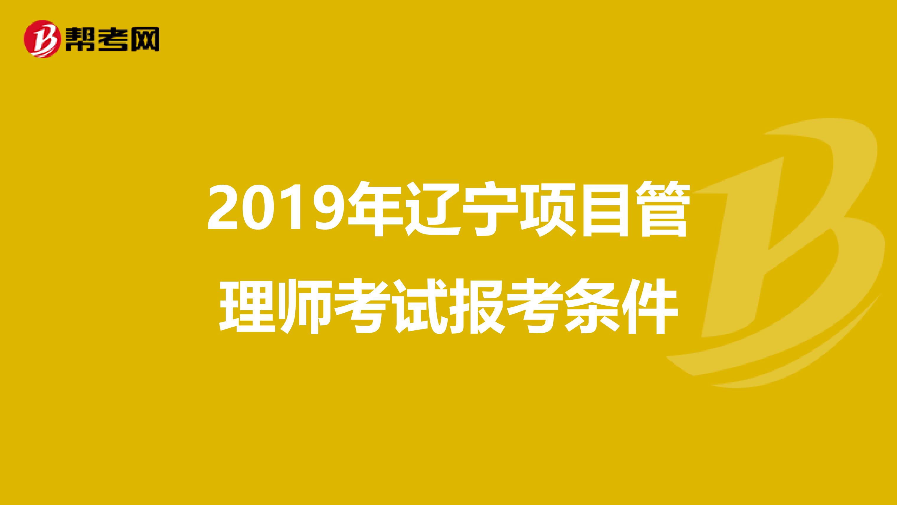 2019年辽宁项目管理师考试报考条件