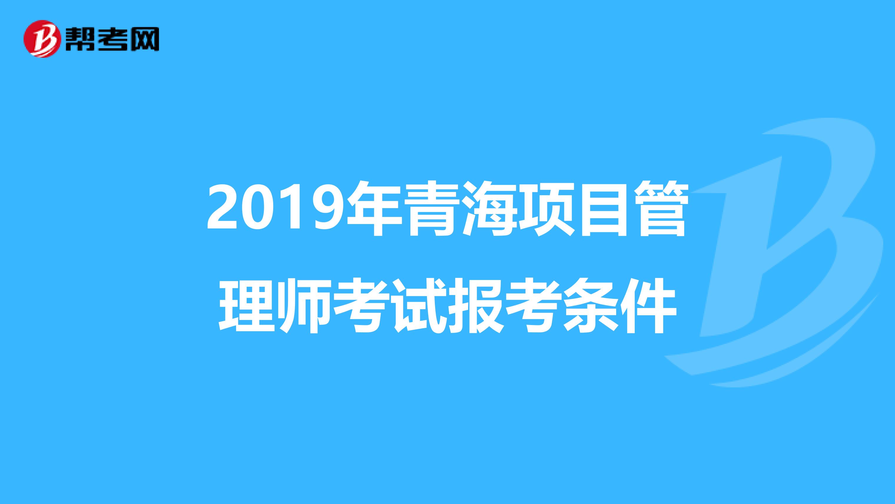 2019年青海项目管理师考试报考条件