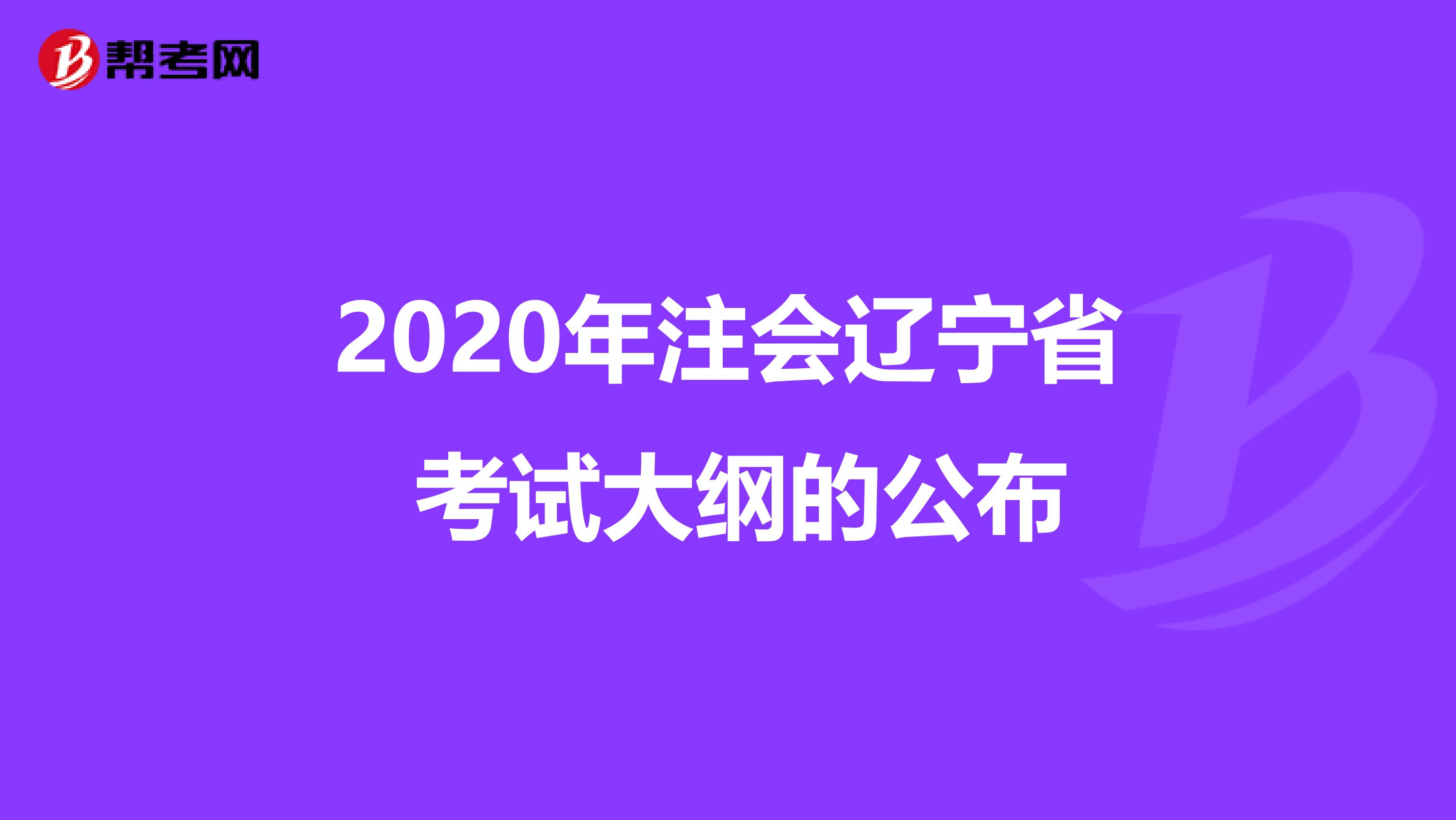 2020年注会辽宁省 考试大纲的公布