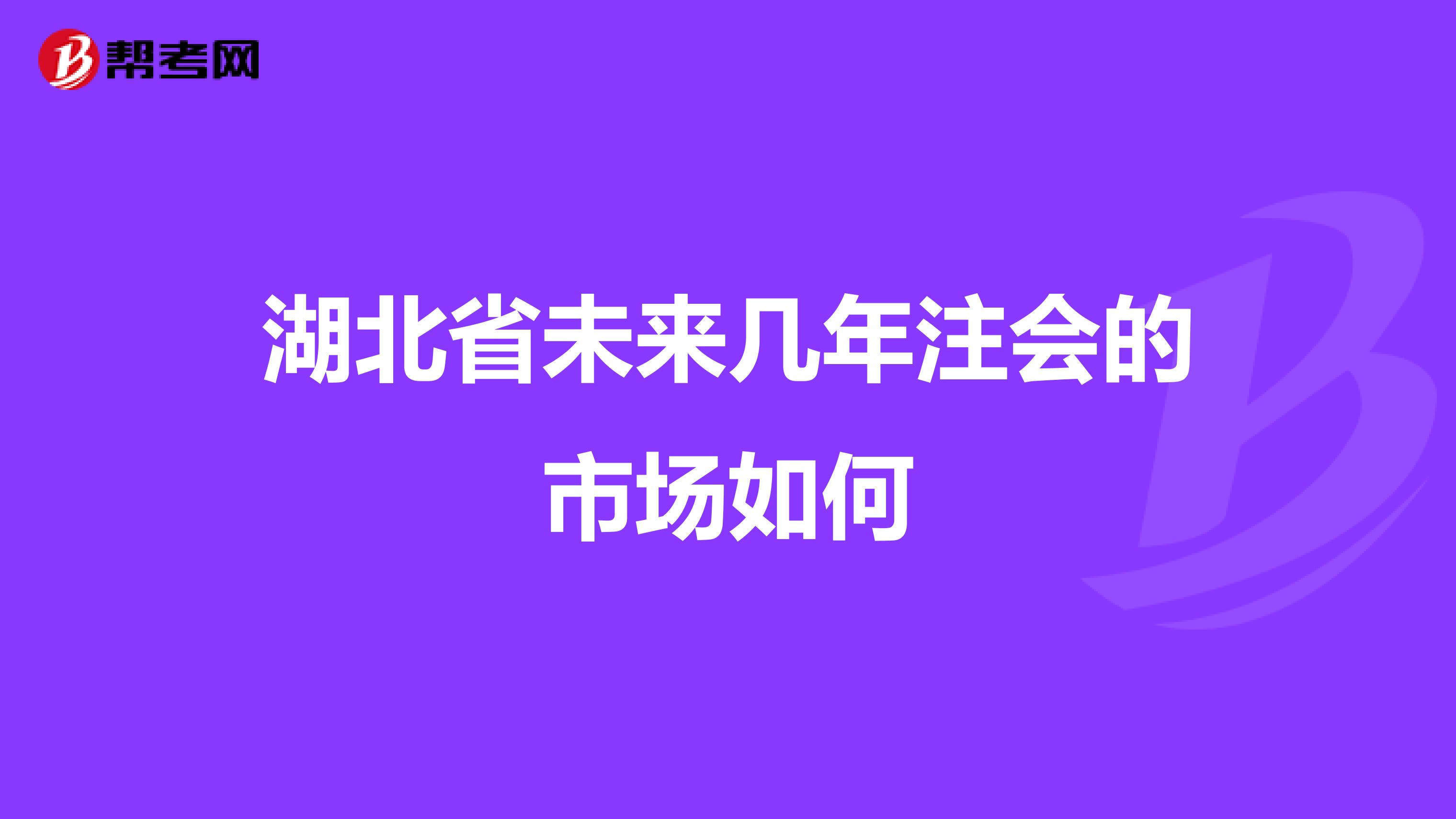 湖北省未来几年注会的市场如何