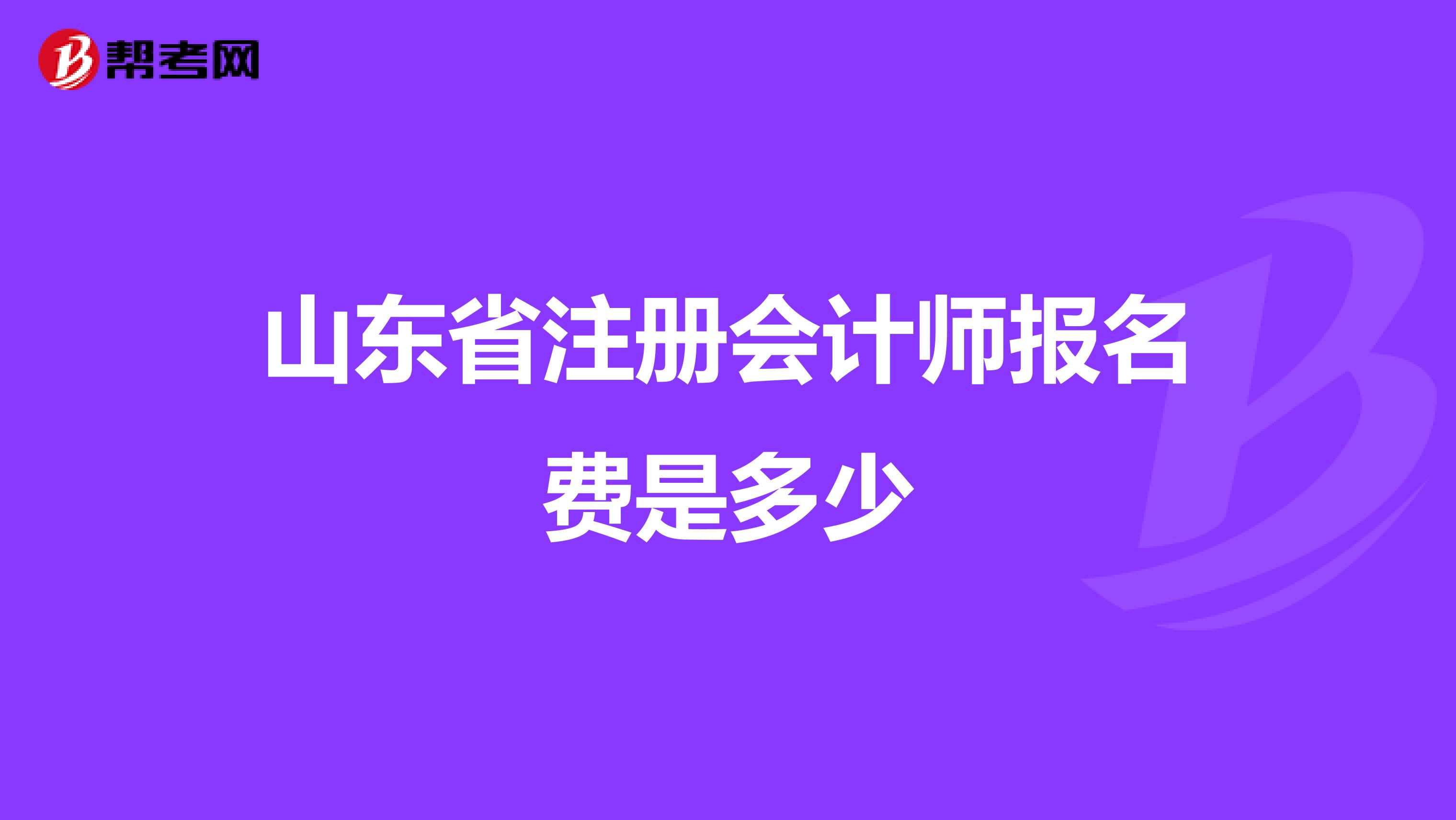山東省注冊(cè)會(huì)計(jì)師報(bào)名費(fèi)是多少