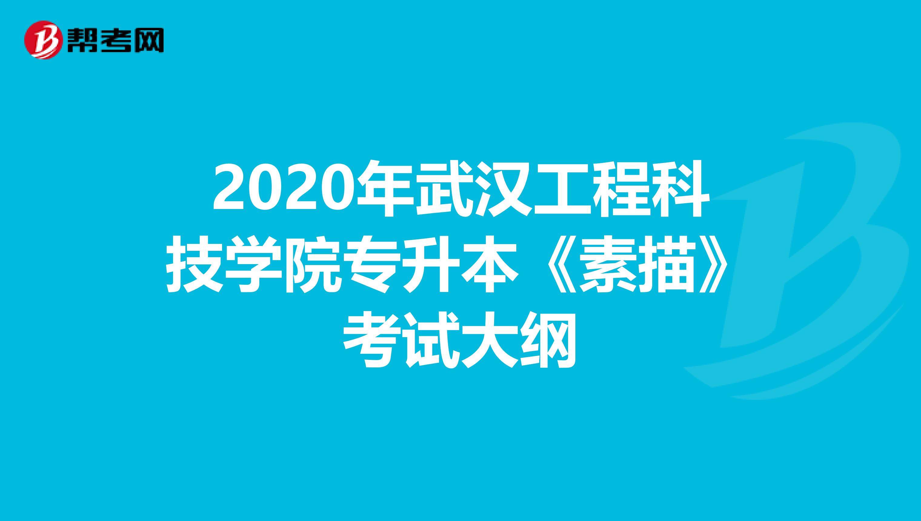 2020年武汉工程科技学院专升本《素描》考试大纲