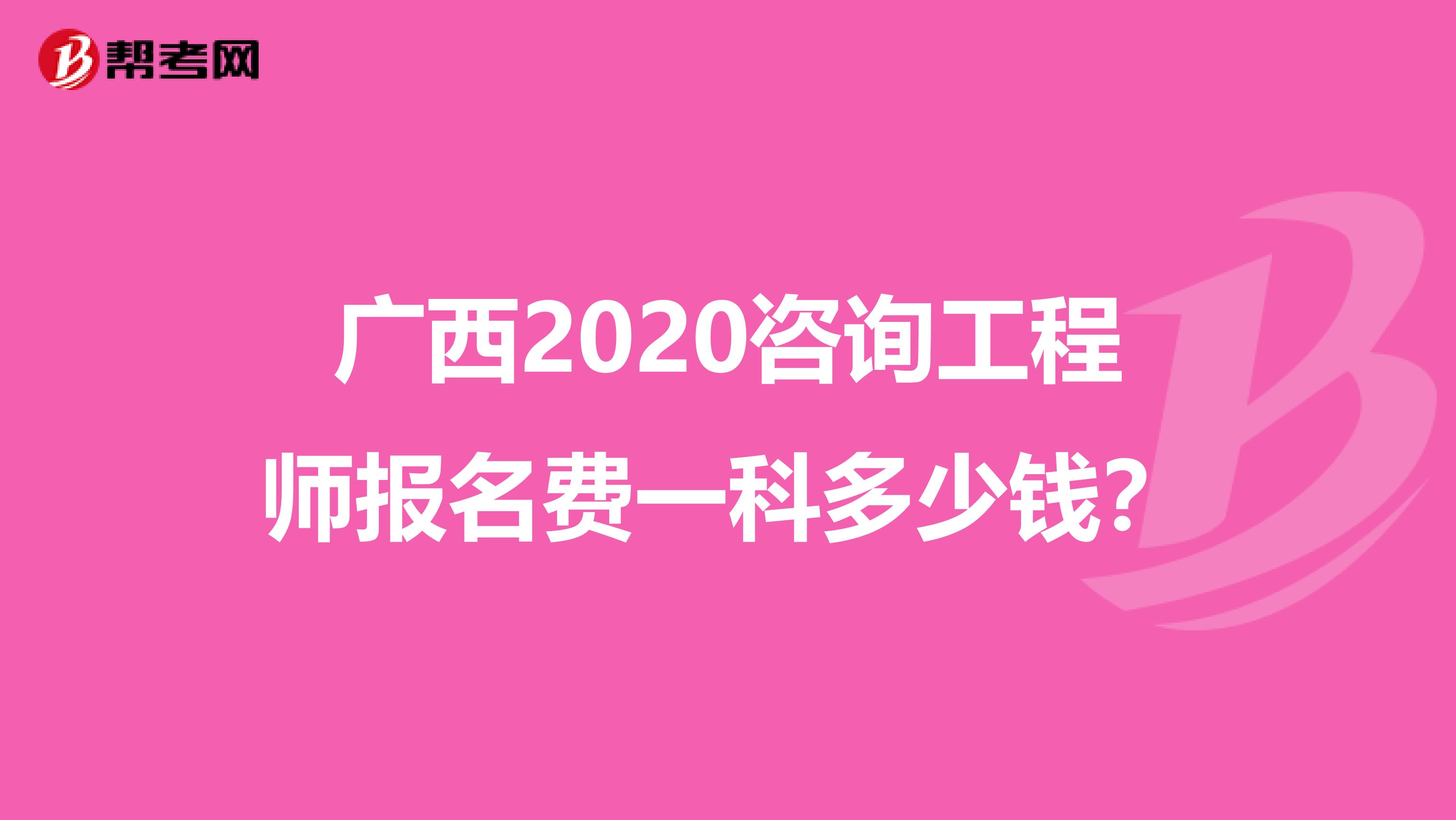 广西2020咨询工程师报名费一科多少钱？