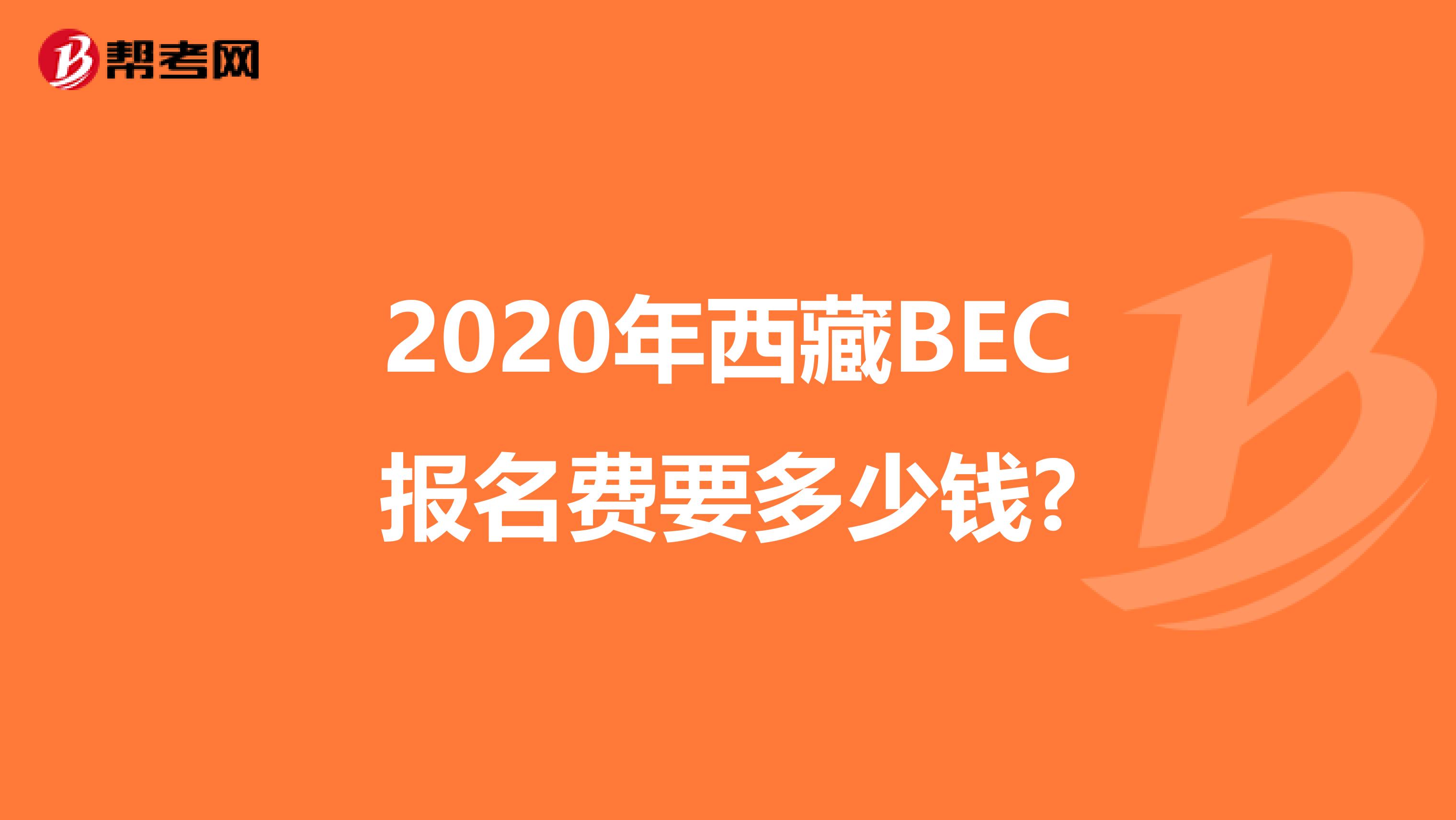 2020年西藏BEC报名费要多少钱?