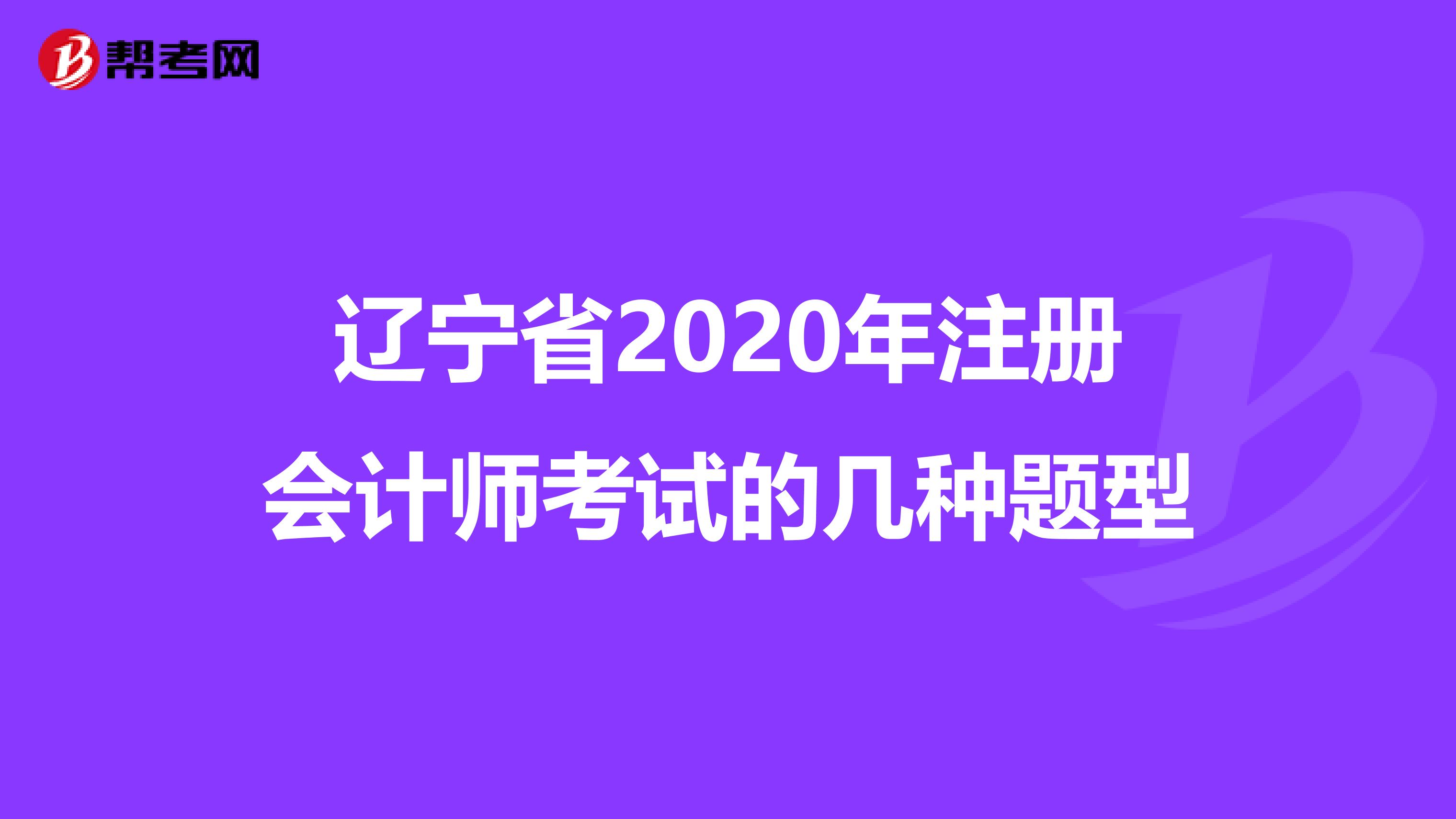 辽宁省2020年注册会计师考试的几种题型