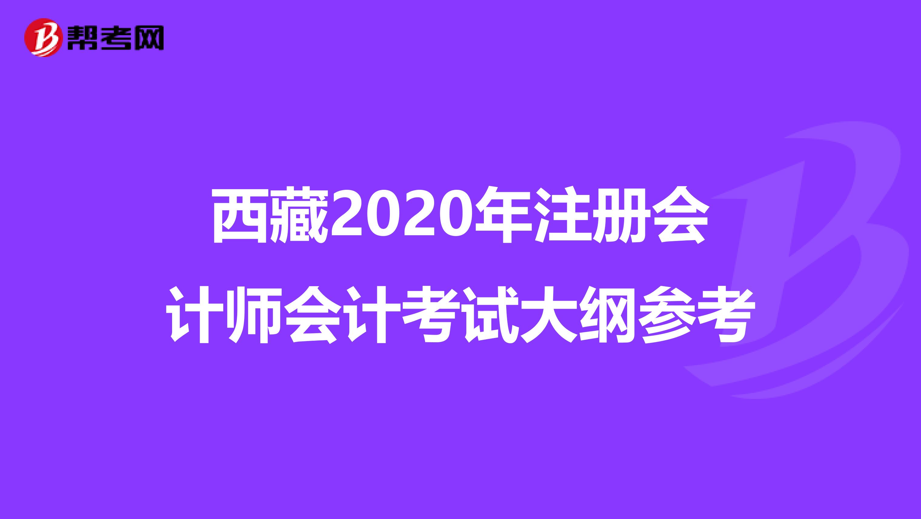 西藏2020年注冊會計師會計考試大綱參考