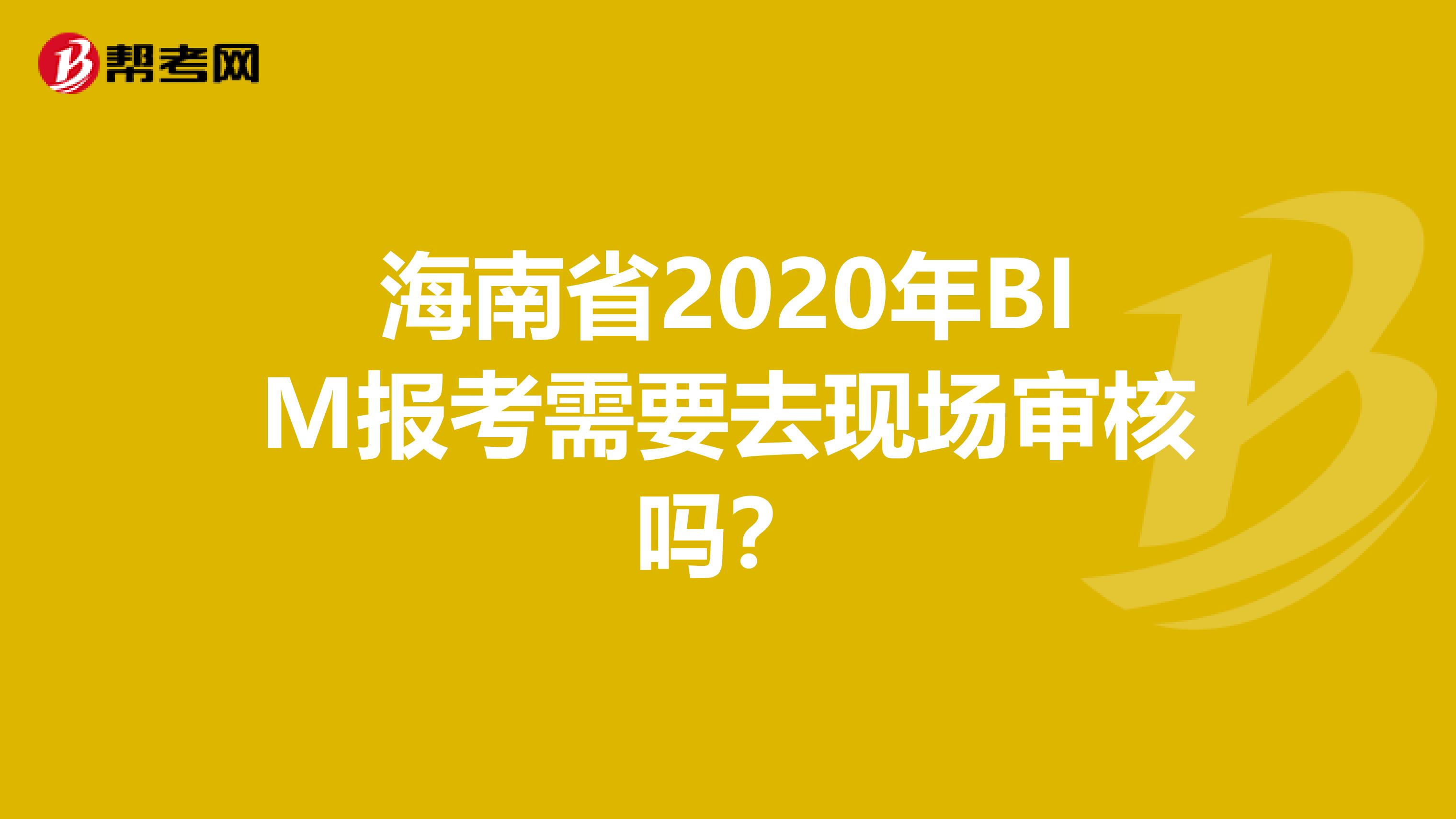 海南省2020年BIM报考需要去现场审核吗？
