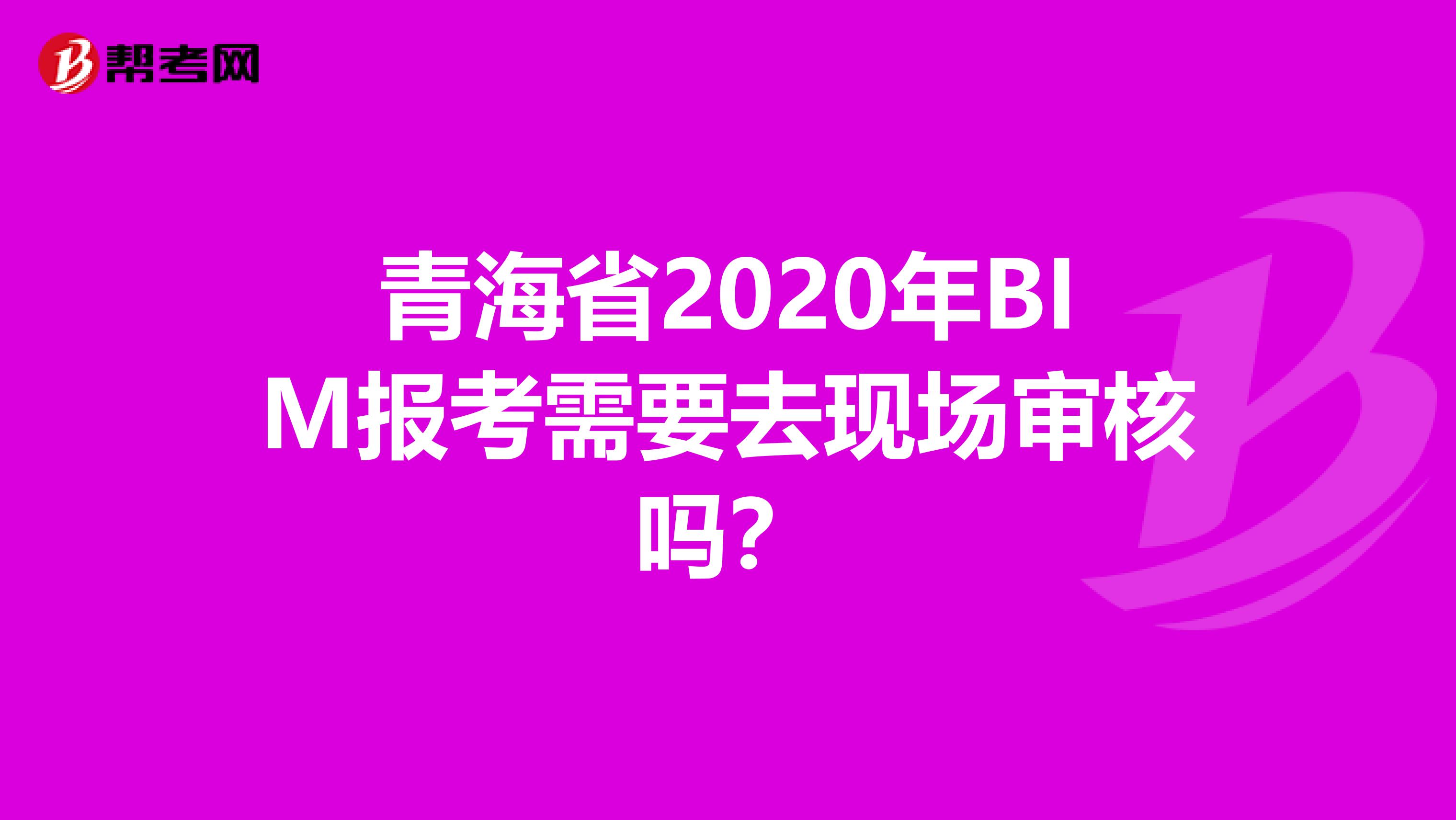 青海省2020年BIM报考需要去现场审核吗？