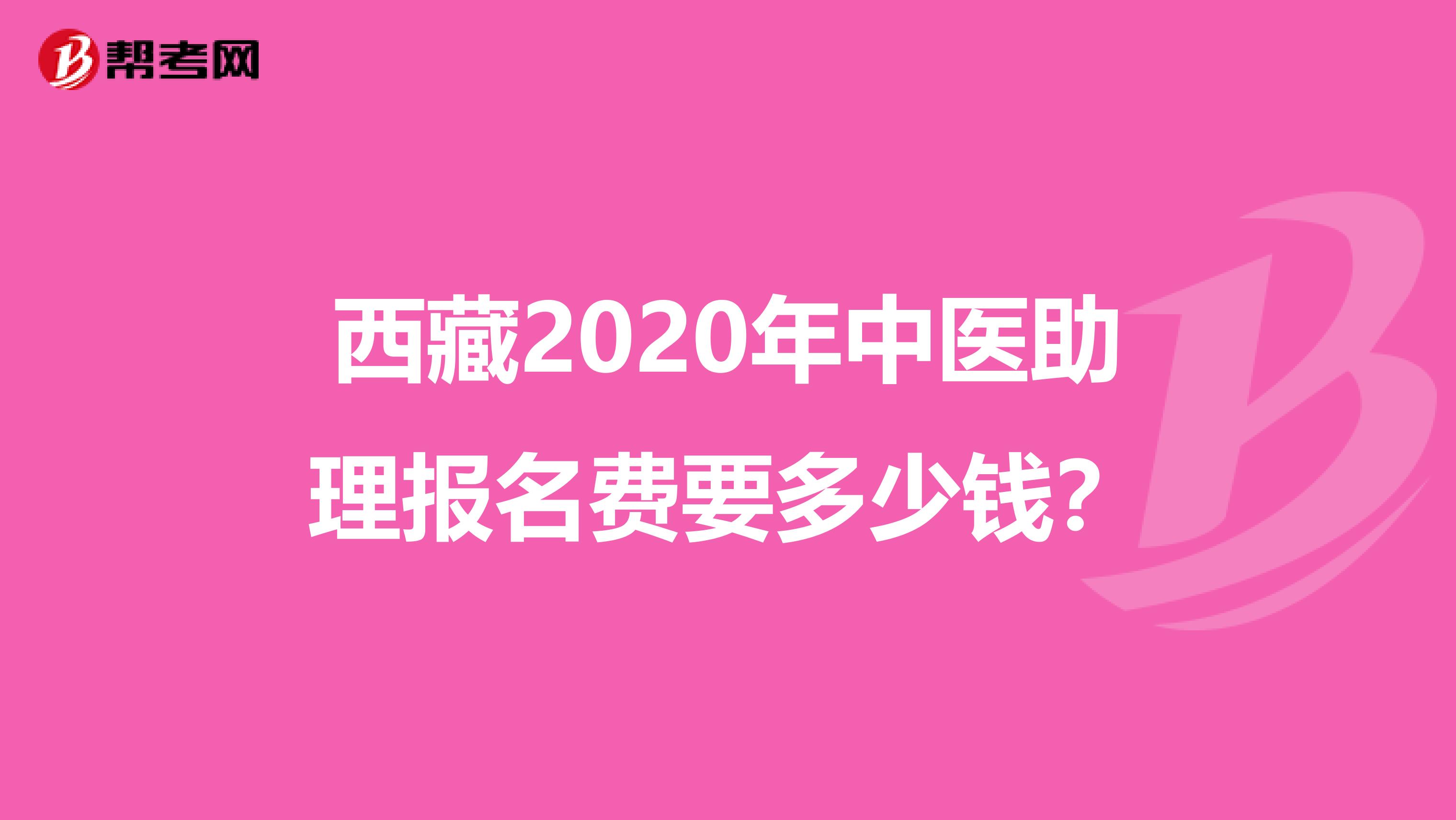 西藏2020年中医助理报名费要多少钱？