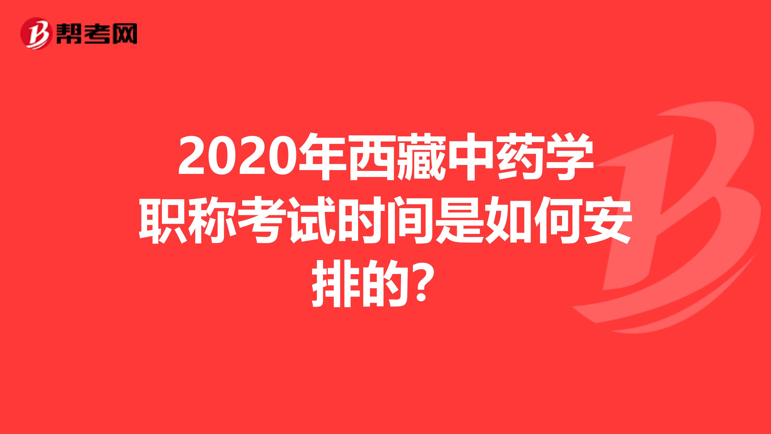2020年西藏中药学职称考试时间是如何安排的？