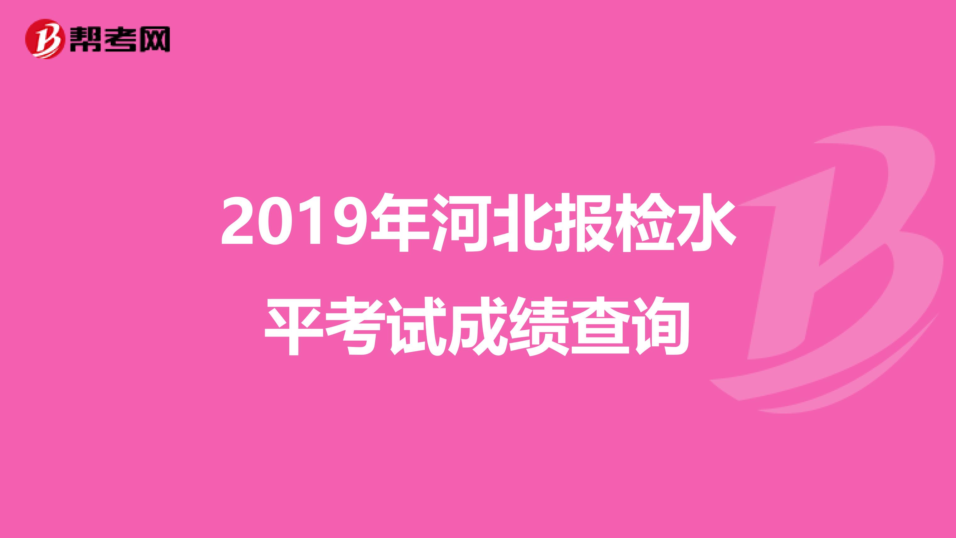 2019年河北报检水平考试成绩查询