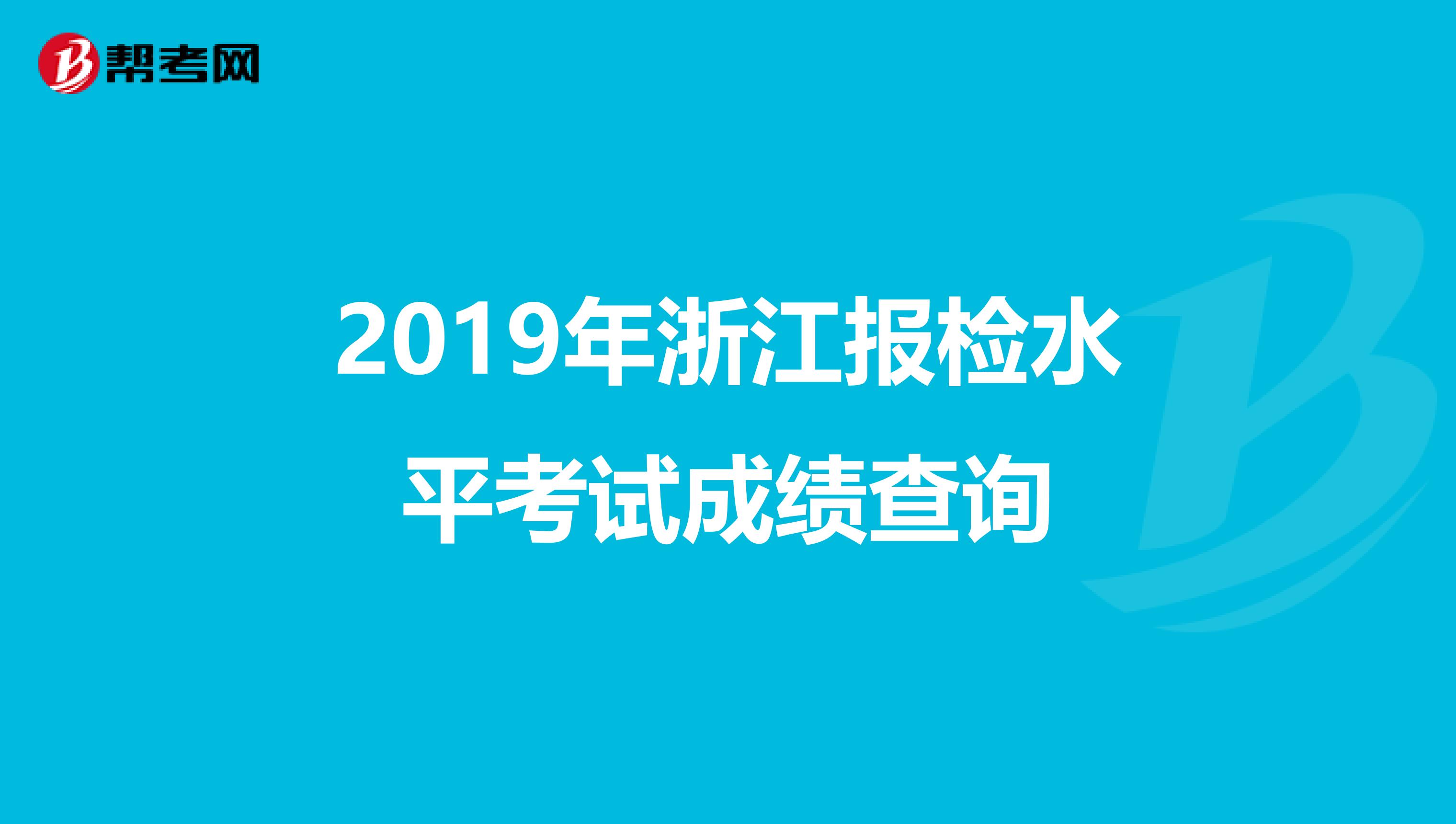2019年浙江报检水平考试成绩查询