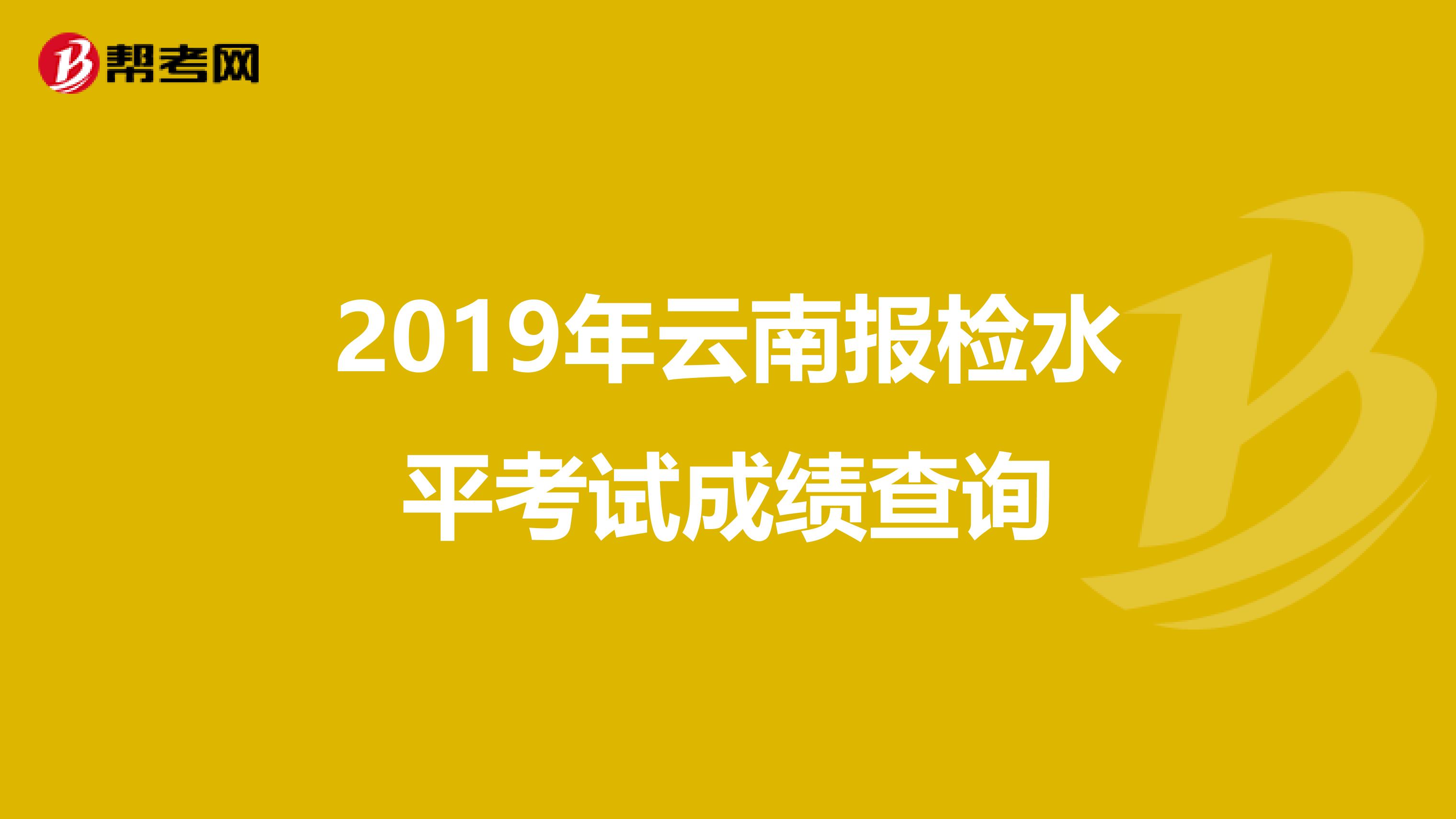 2019年云南报检水平考试成绩查询