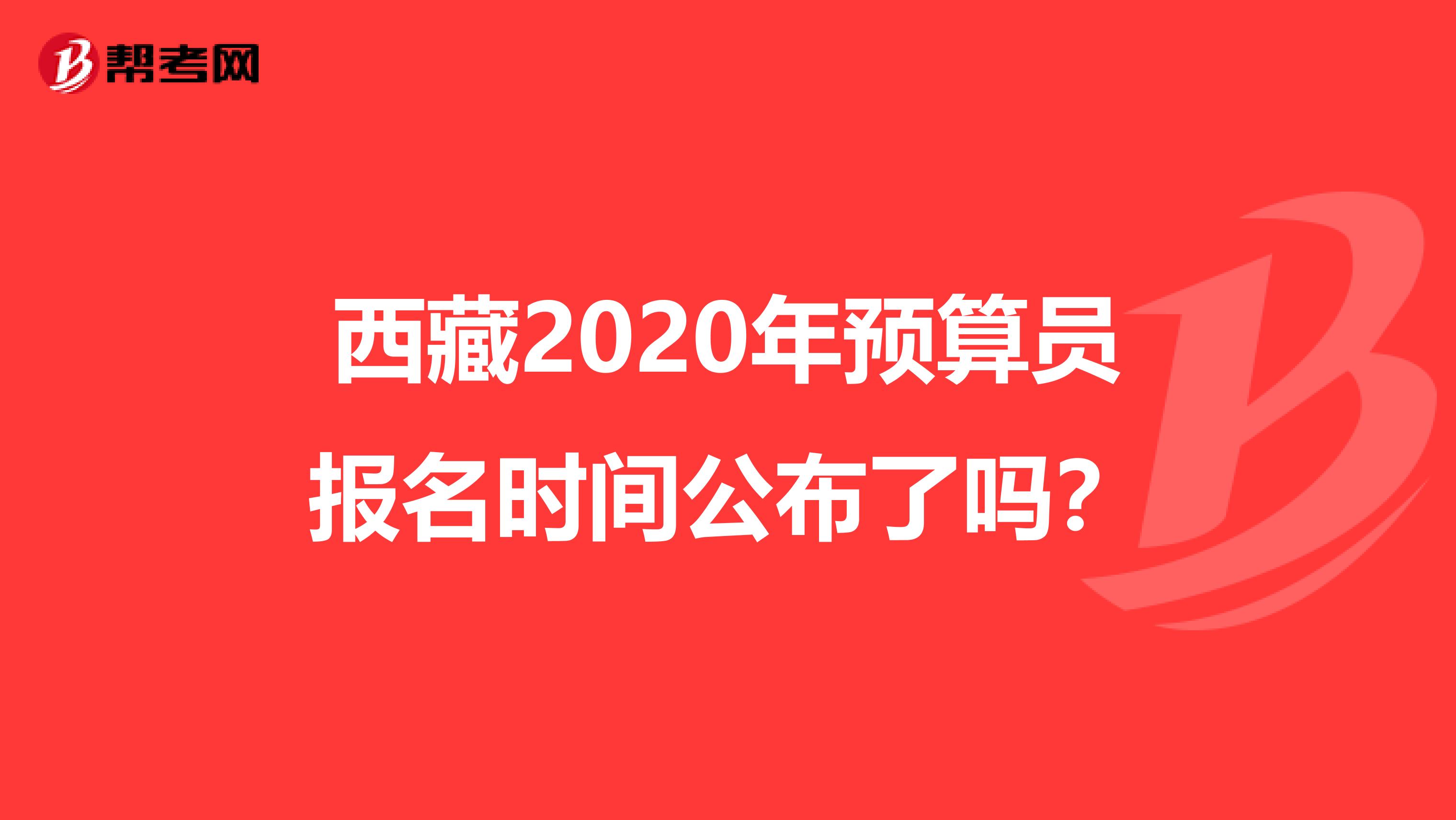 西藏2020年预算员报名时间公布了吗？