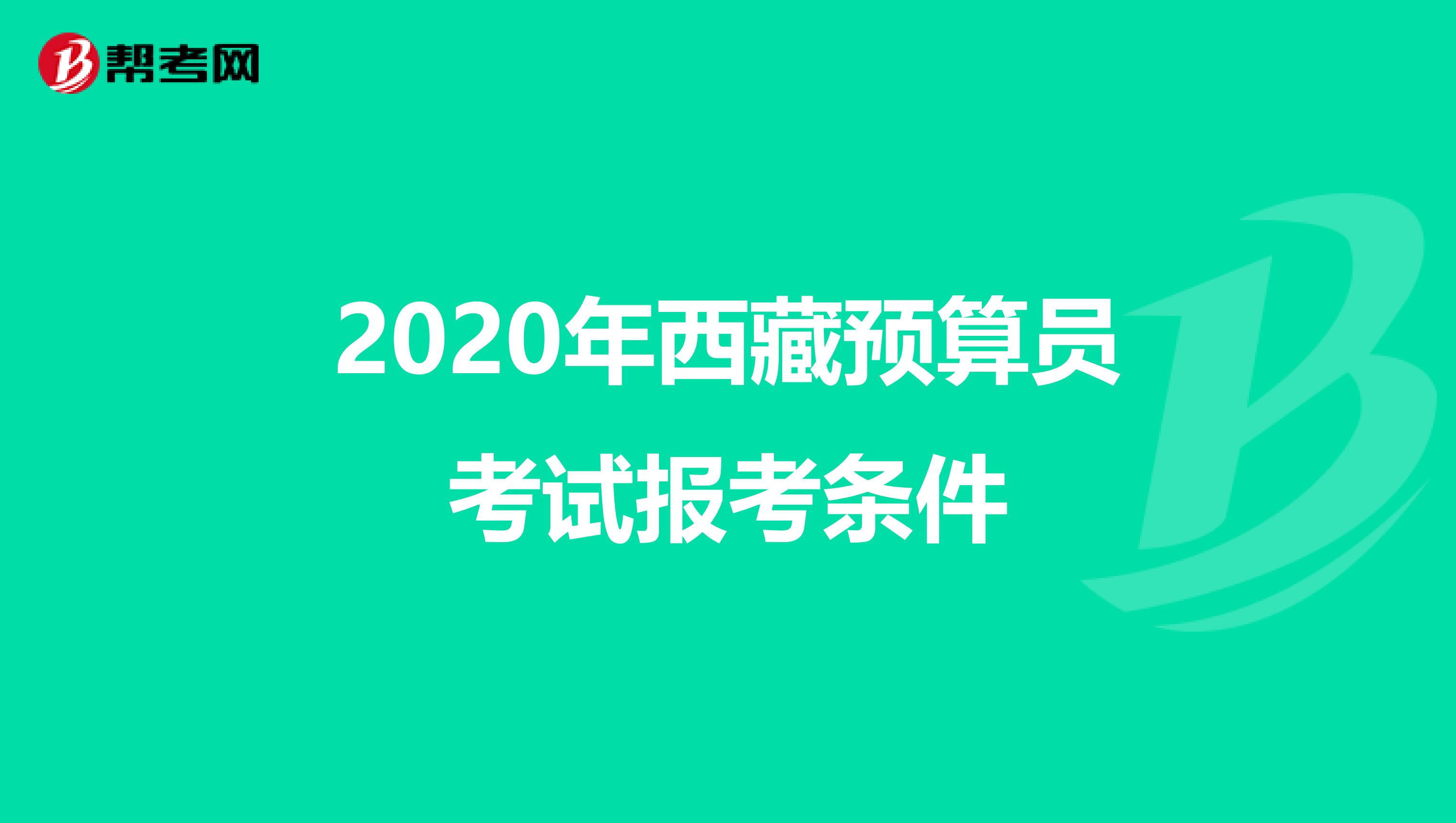 2020年西藏预算员考试报考条件