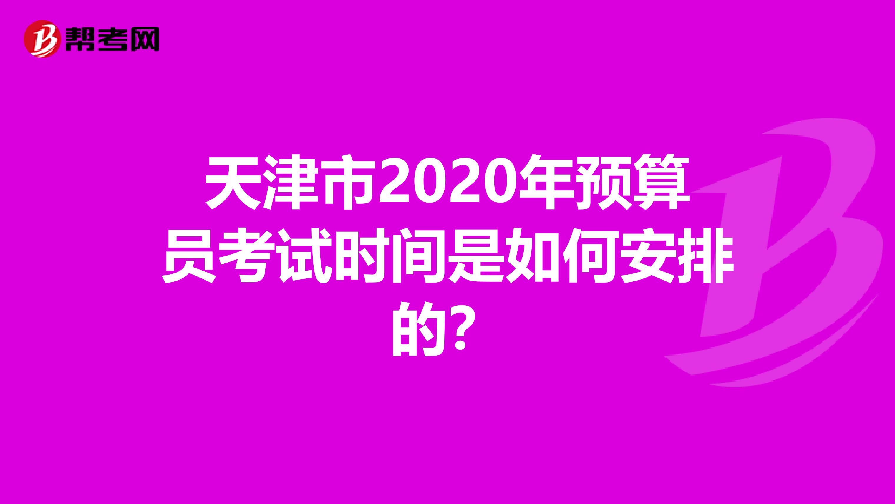 天津市2020年预算员考试时间是如何安排的？