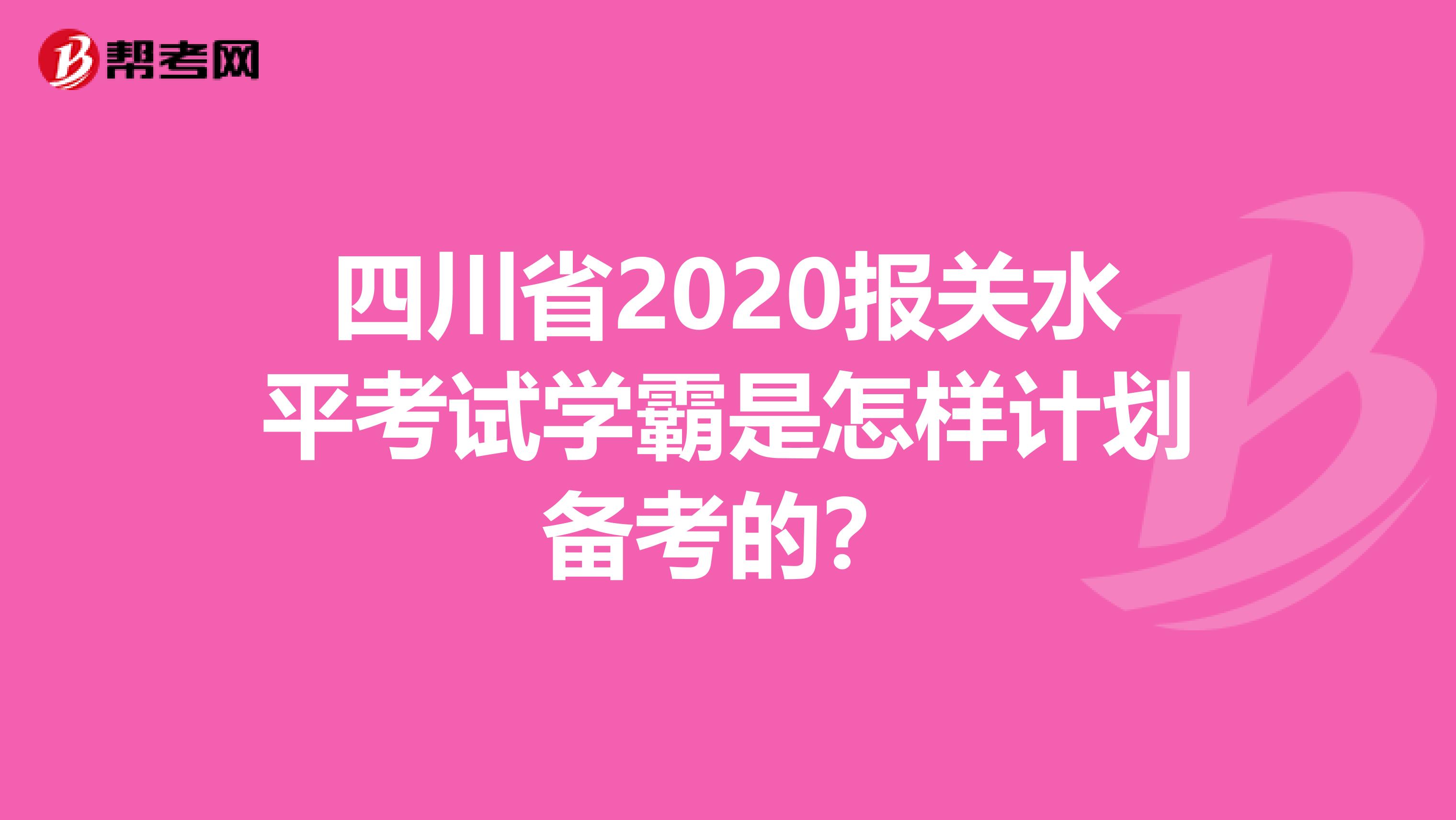 四川省2020报关水平考试学霸是怎样计划备考的？