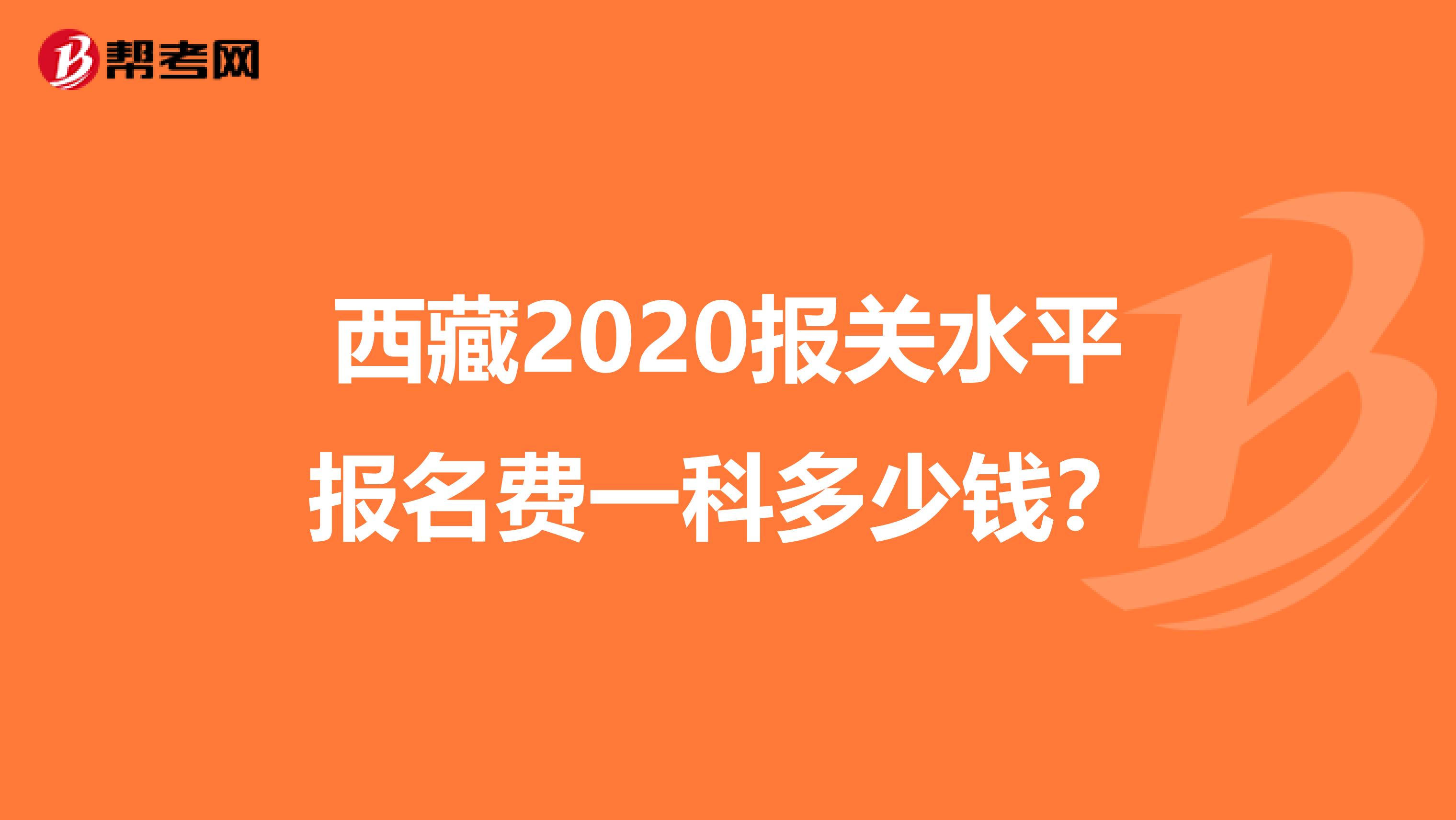 西藏2020报关水平报名费一科多少钱？