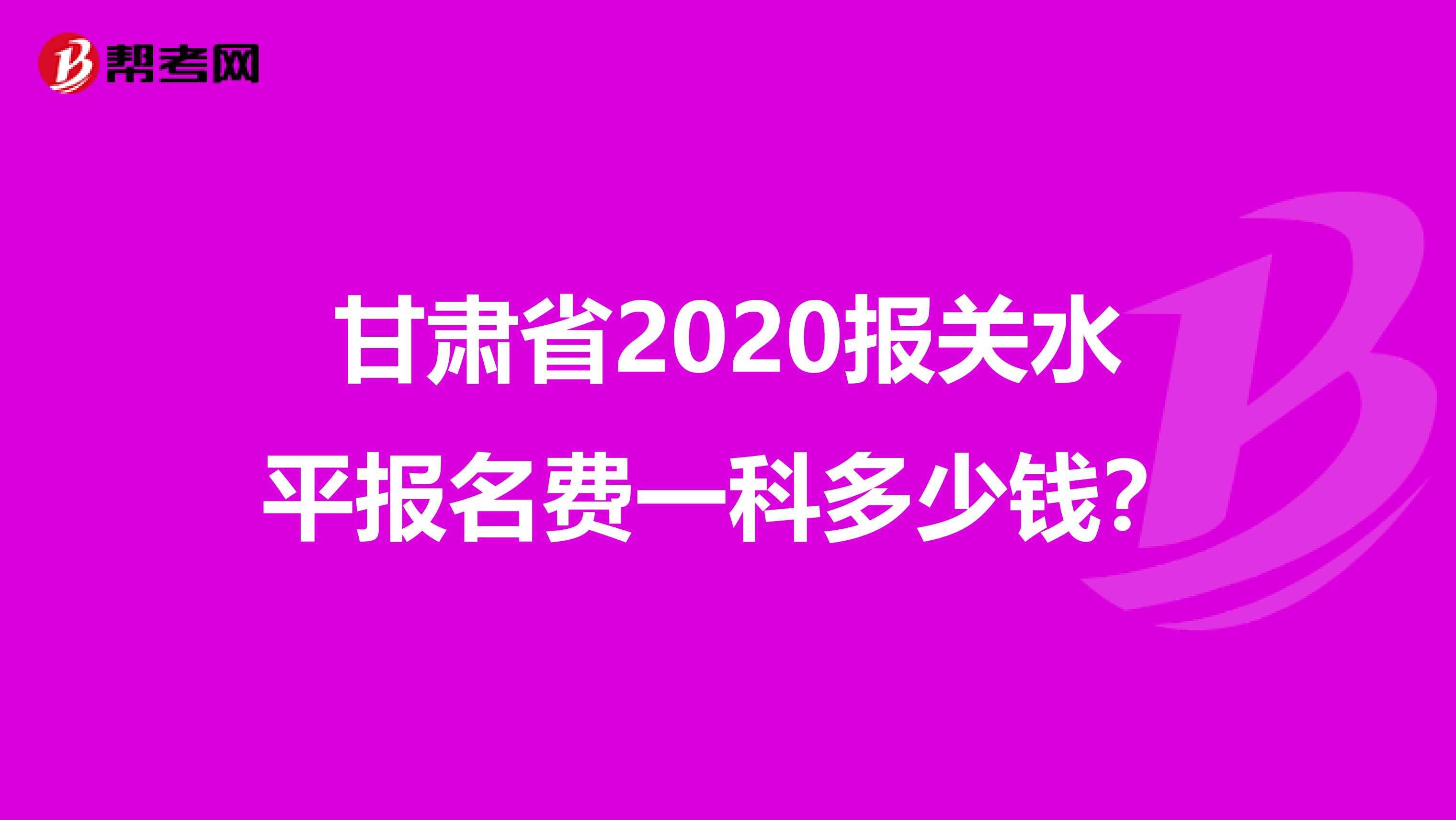 甘肃省2020报关水平报名费一科多少钱？
