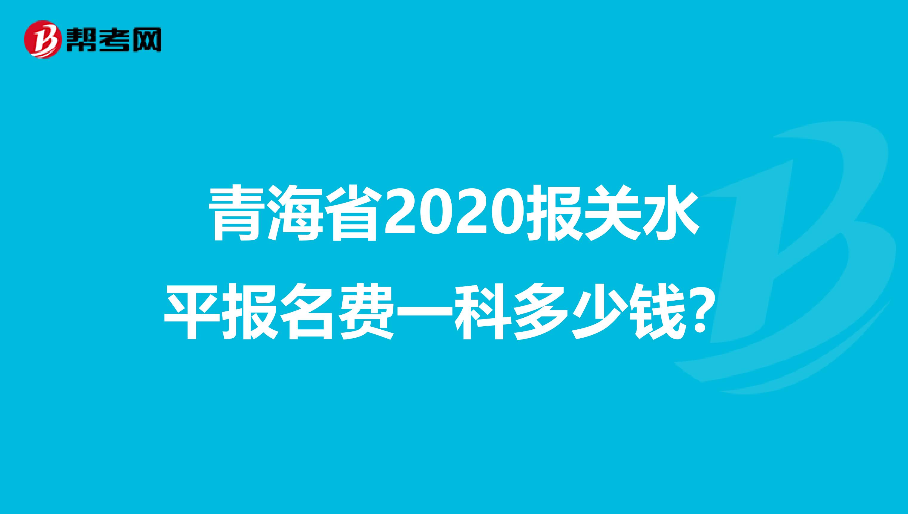 青海省2020报关水平报名费一科多少钱？