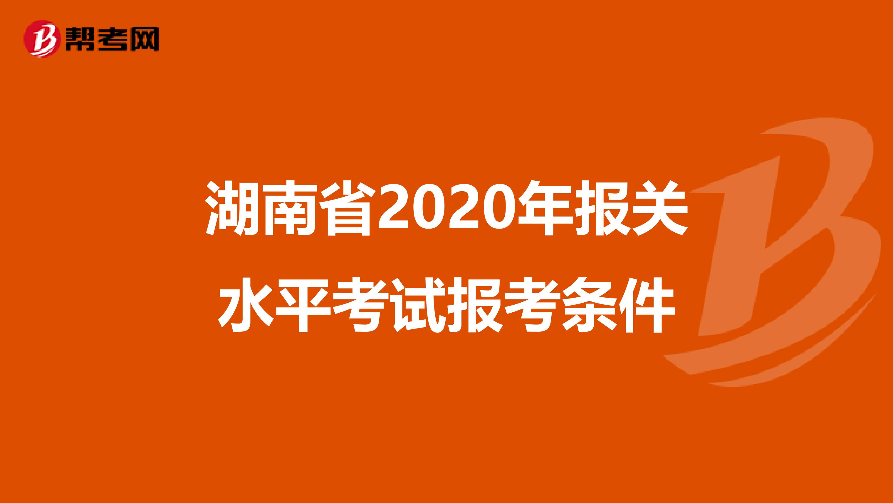 湖南省2020年报关水平考试报考条件