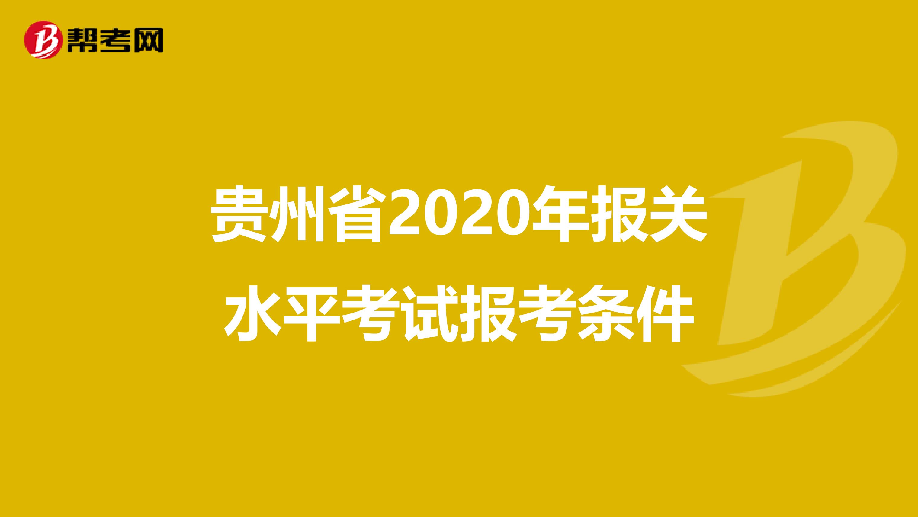 贵州省2020年报关水平考试报考条件