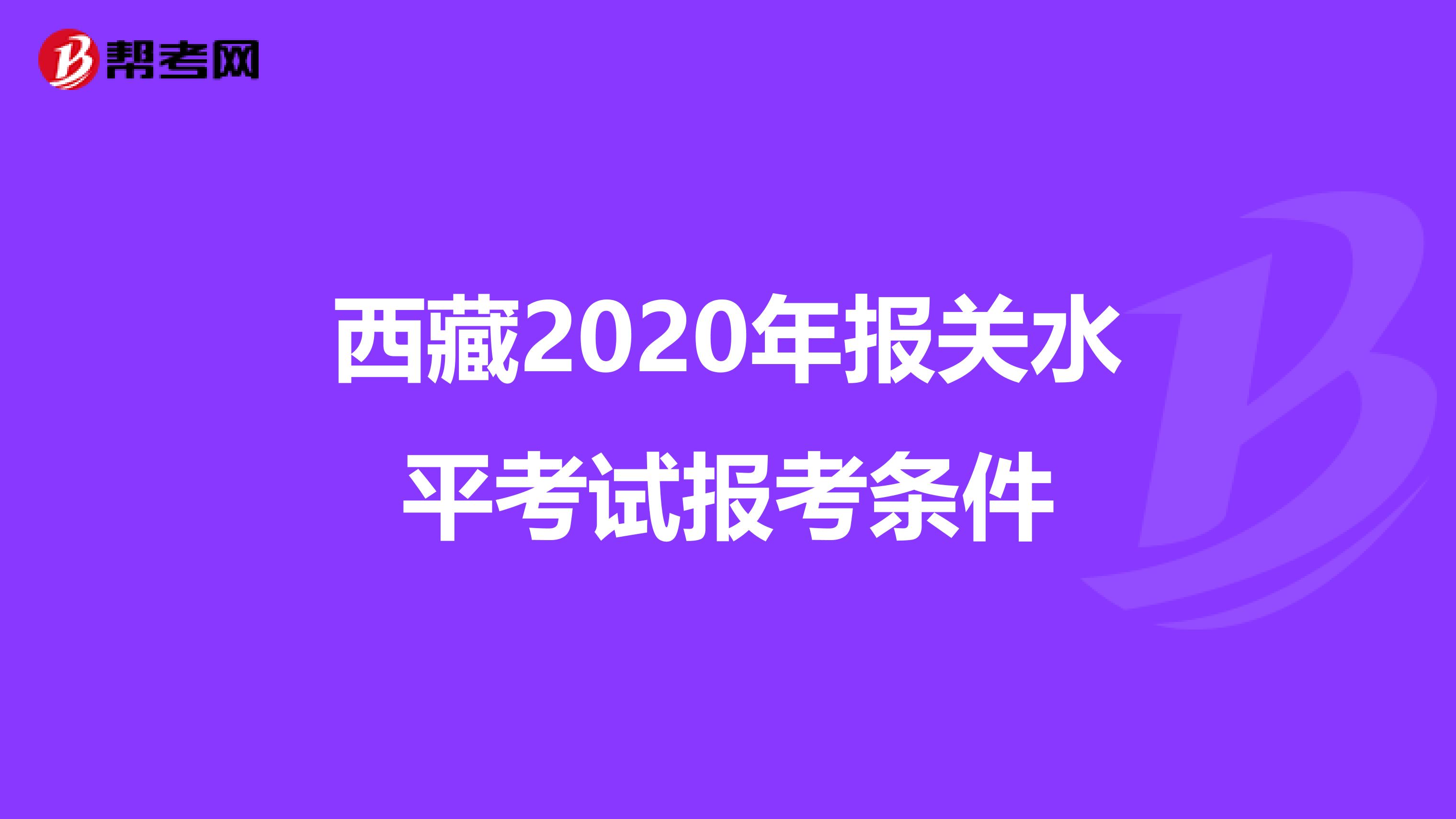 西藏2020年报关水平考试报考条件