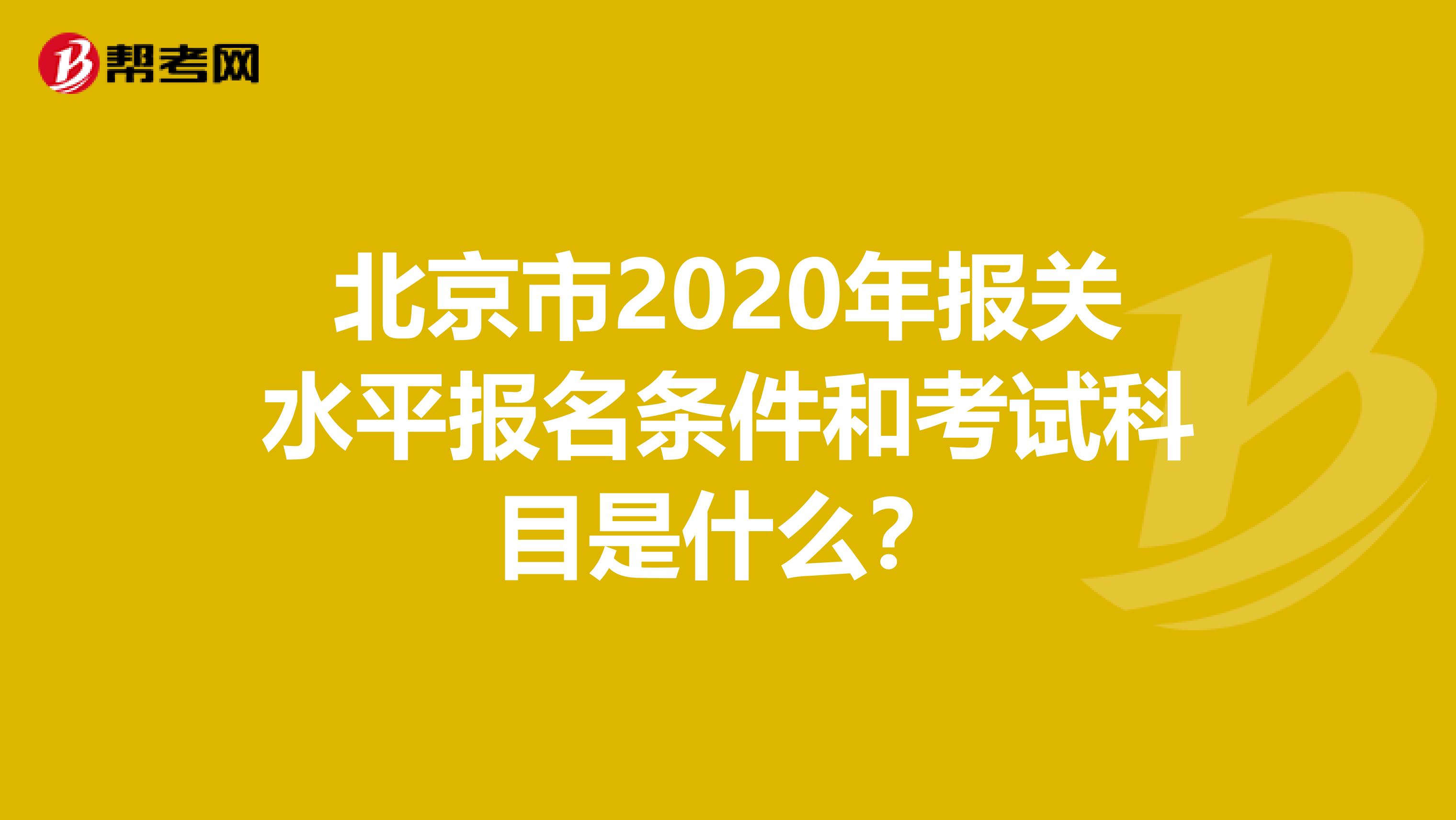 北京市2020年报关水平报名条件和考试科目是什么？