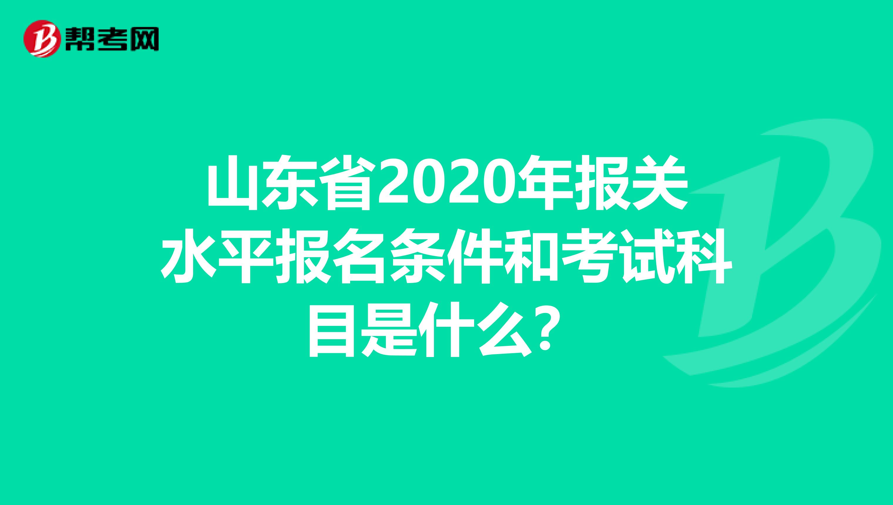 山东省2020年报关水平报名条件和考试科目是什么？