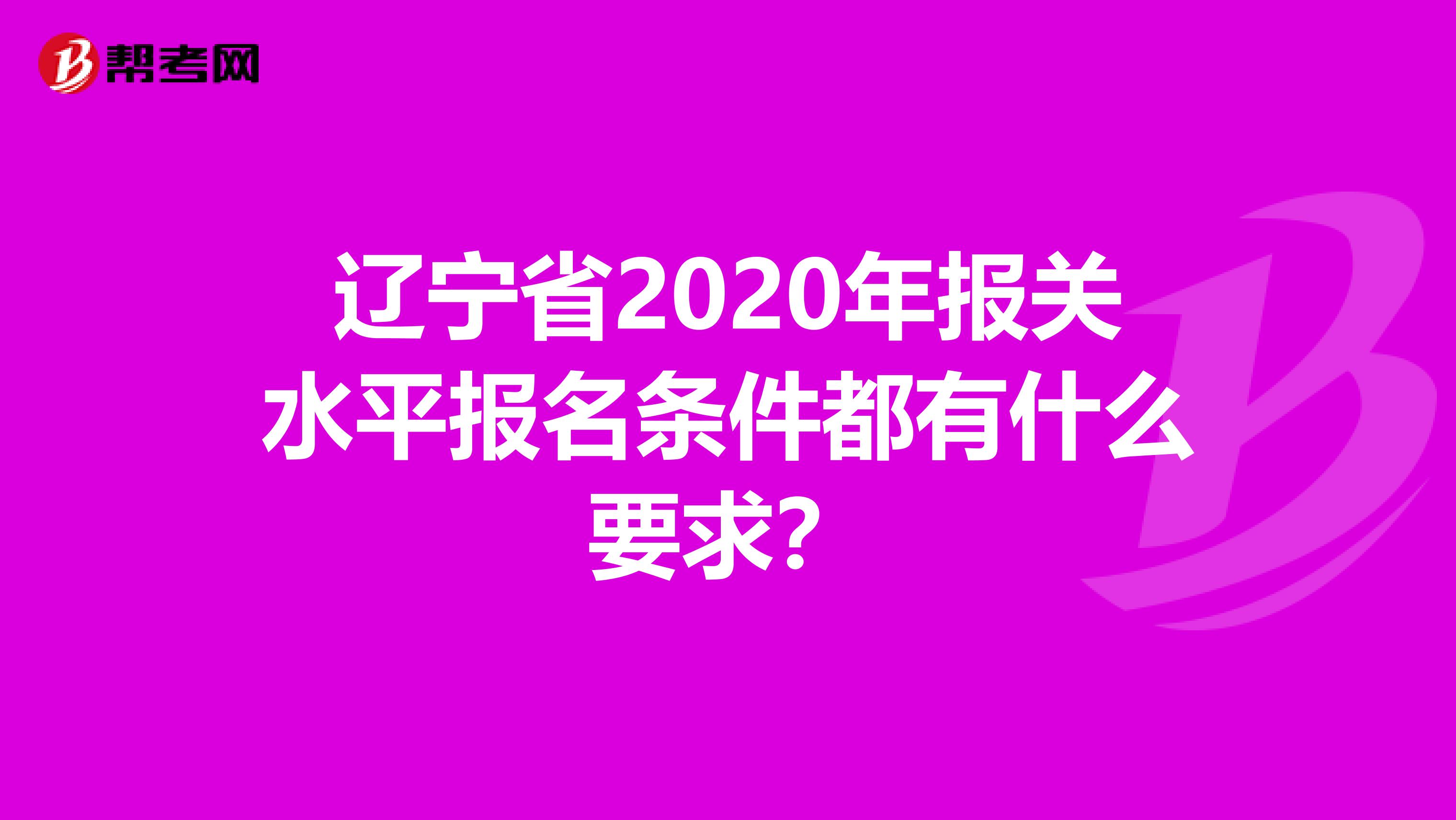 辽宁省2020年报关水平报名条件都有什么要求？