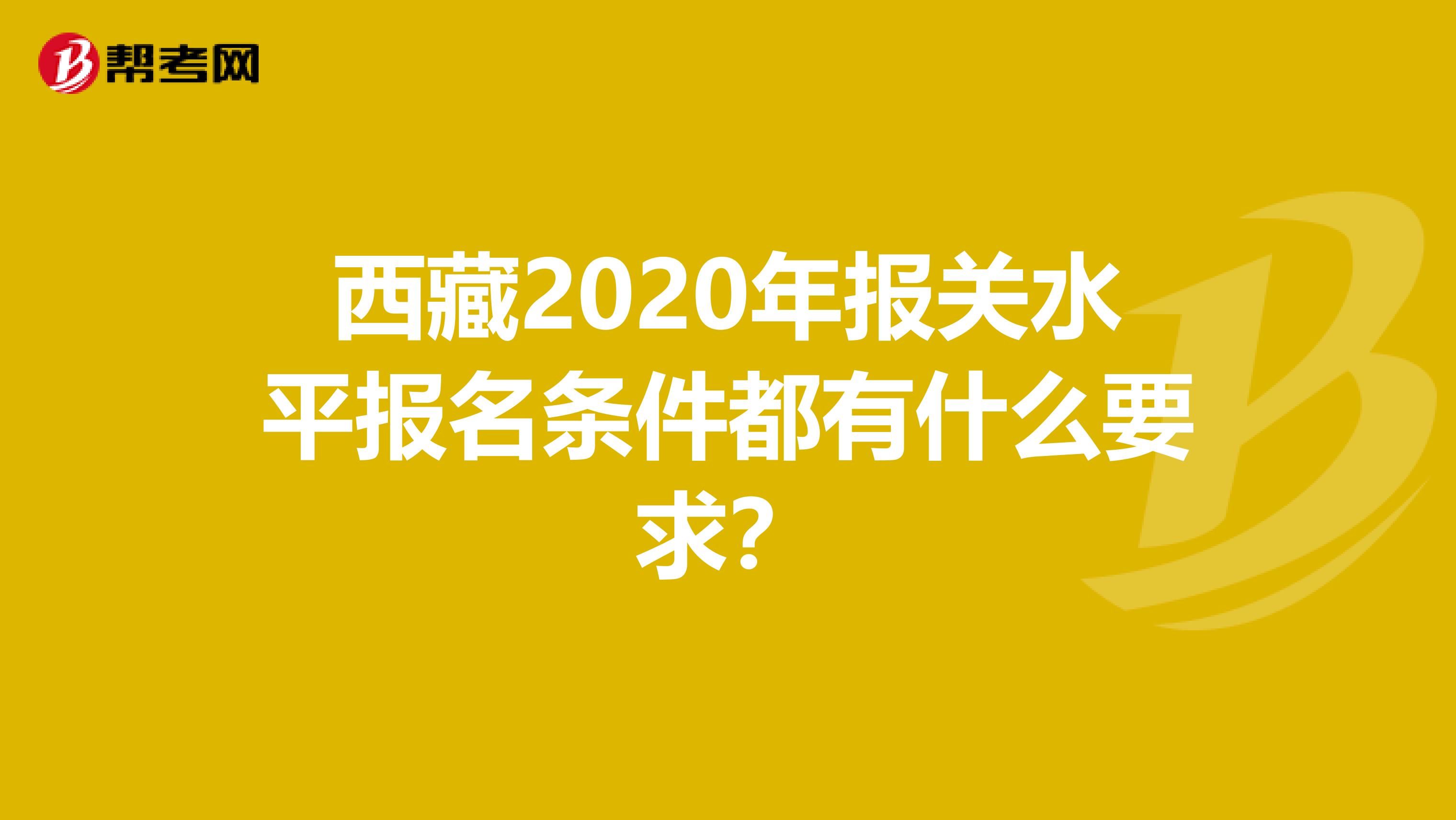 西藏2020年报关水平报名条件都有什么要求？