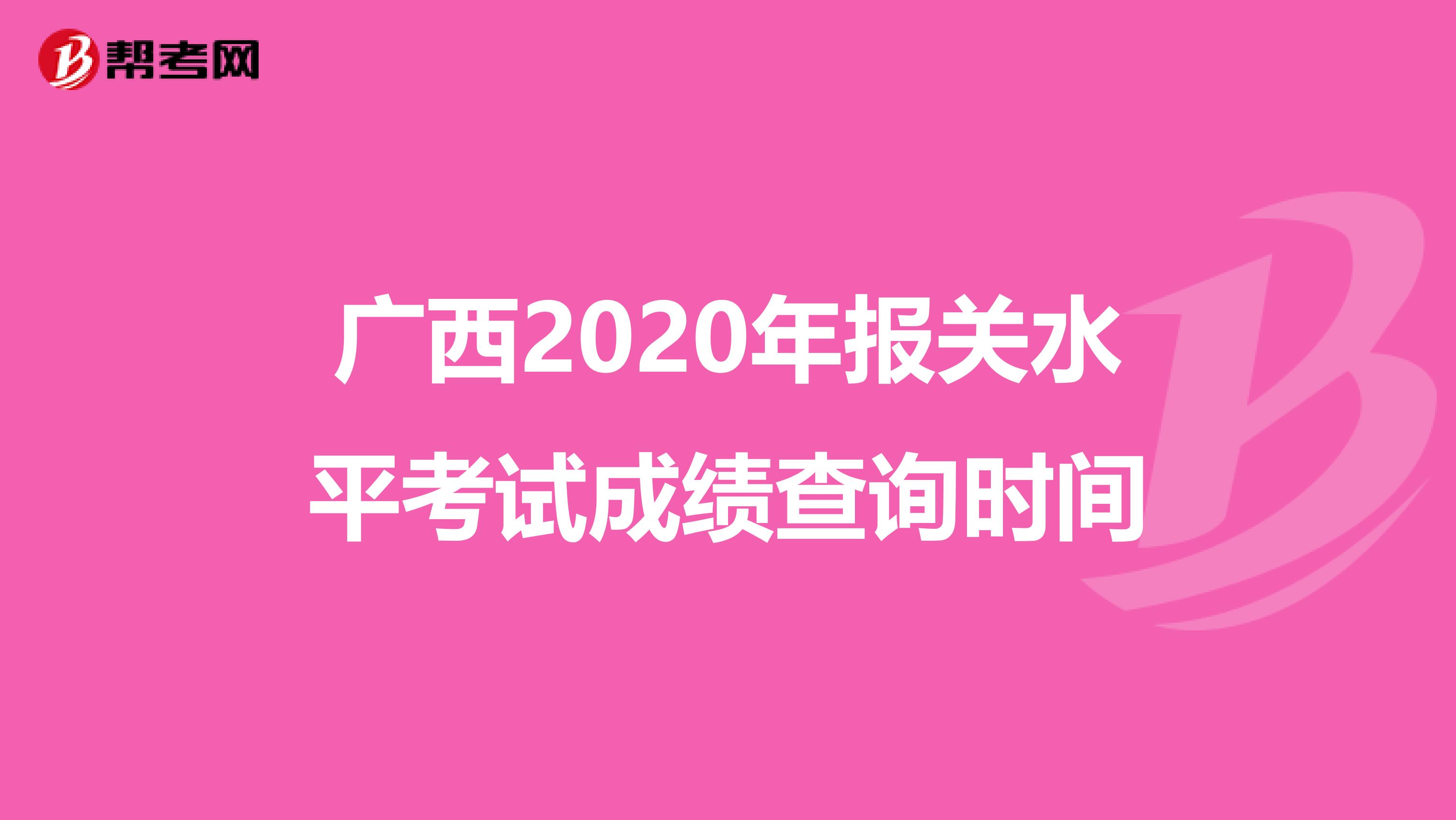 广西2020年报关水平考试成绩查询时间