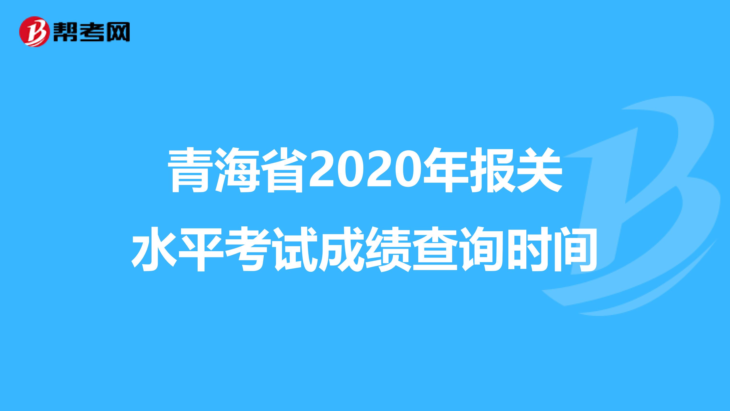 青海省2020年报关水平考试成绩查询时间