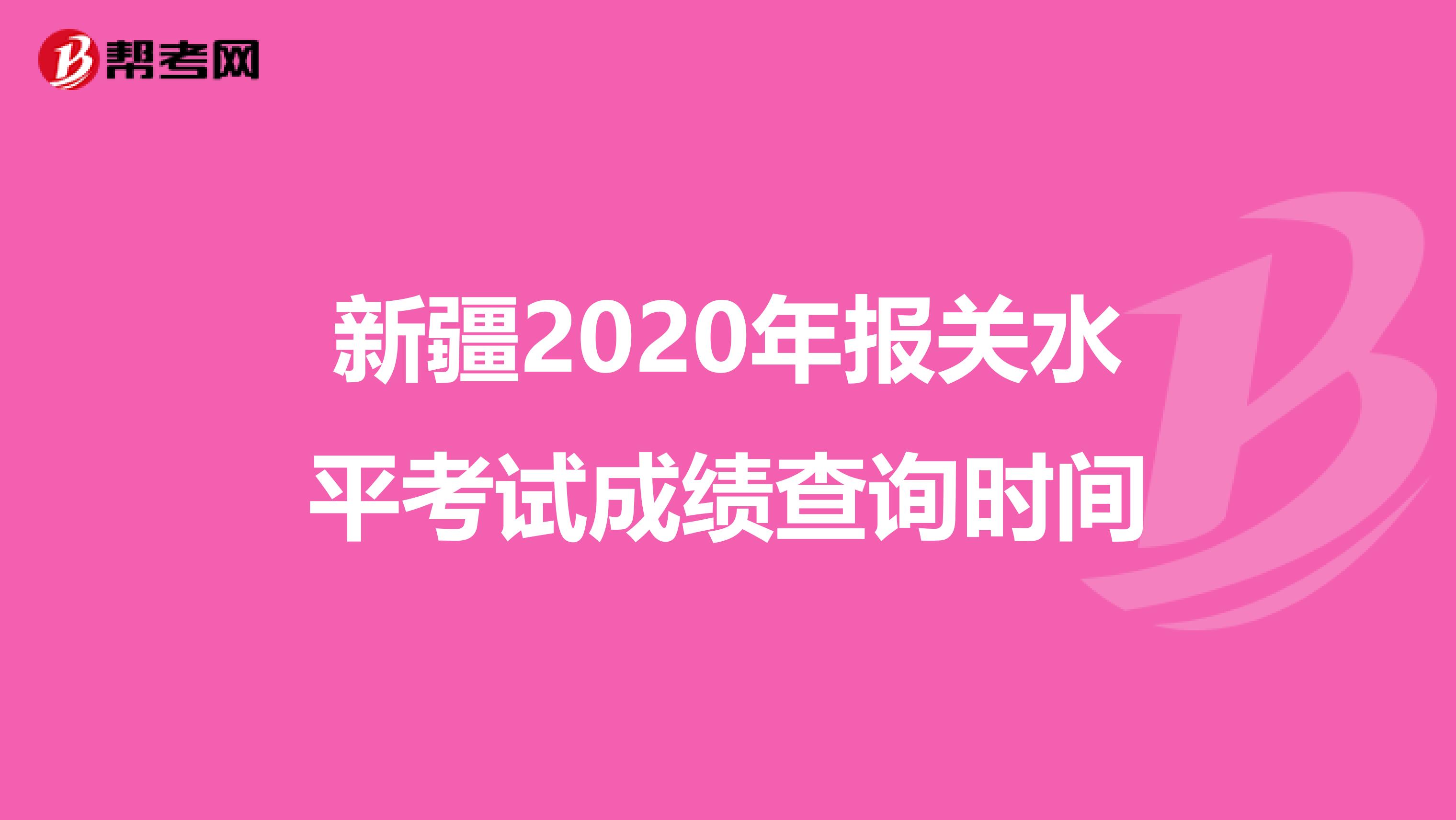 新疆2020年报关水平考试成绩查询时间