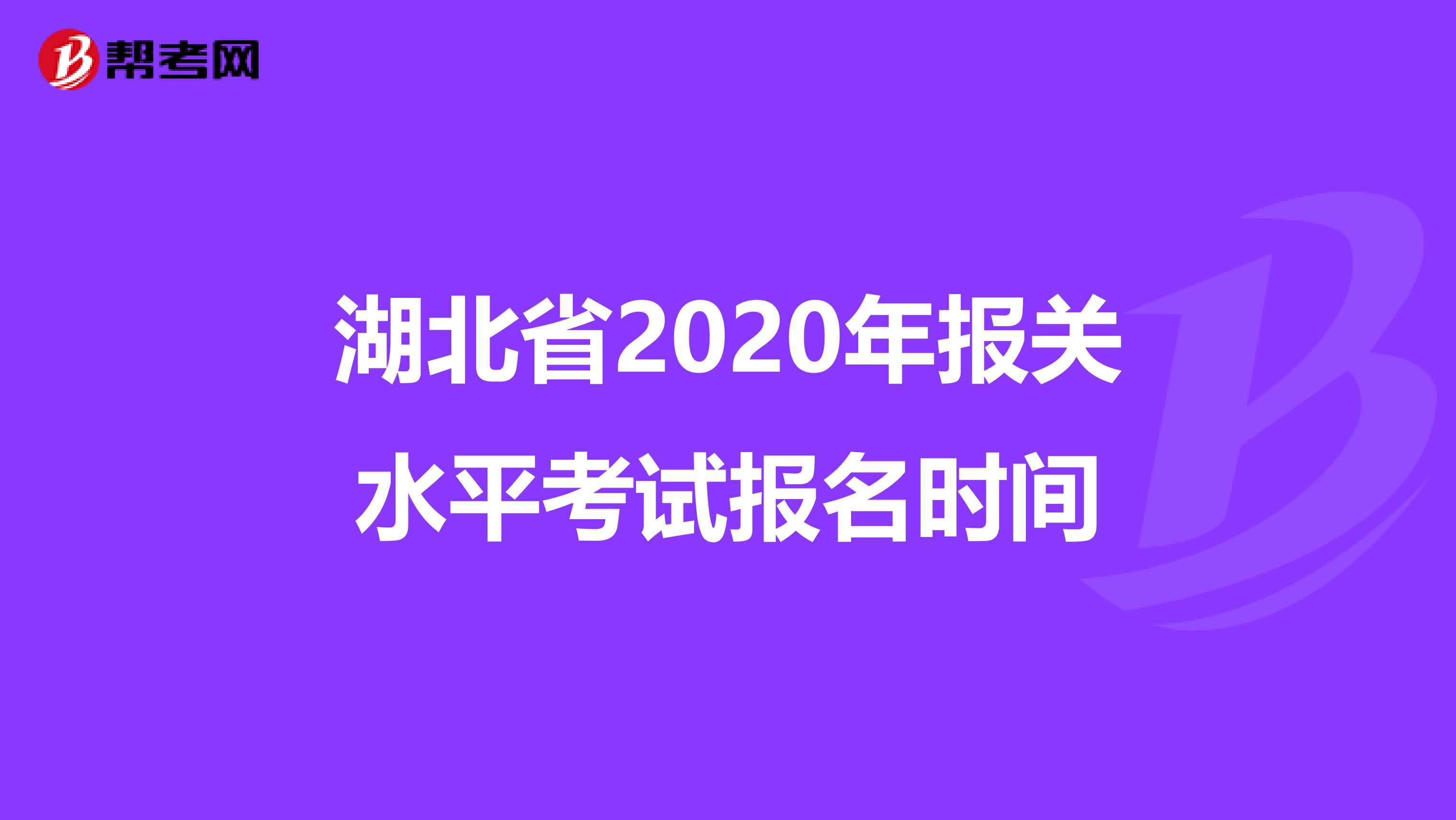 湖北省2020年报关水平考试报名时间