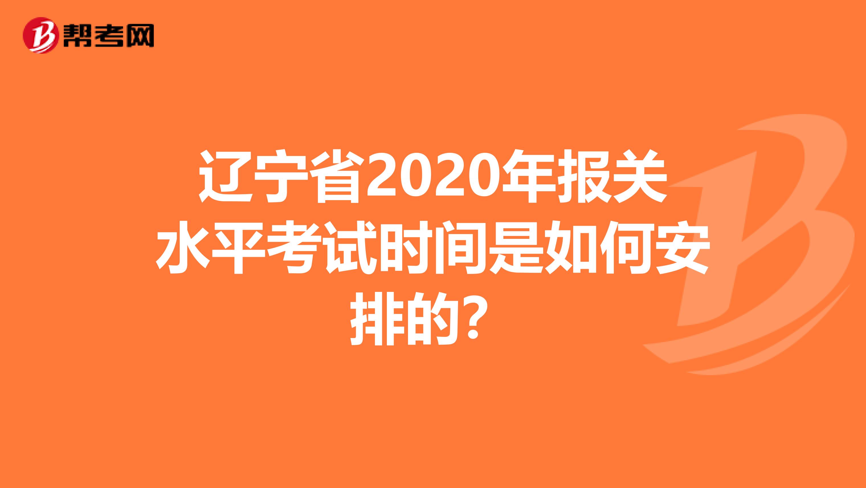 辽宁省2020年报关水平考试时间是如何安排的？