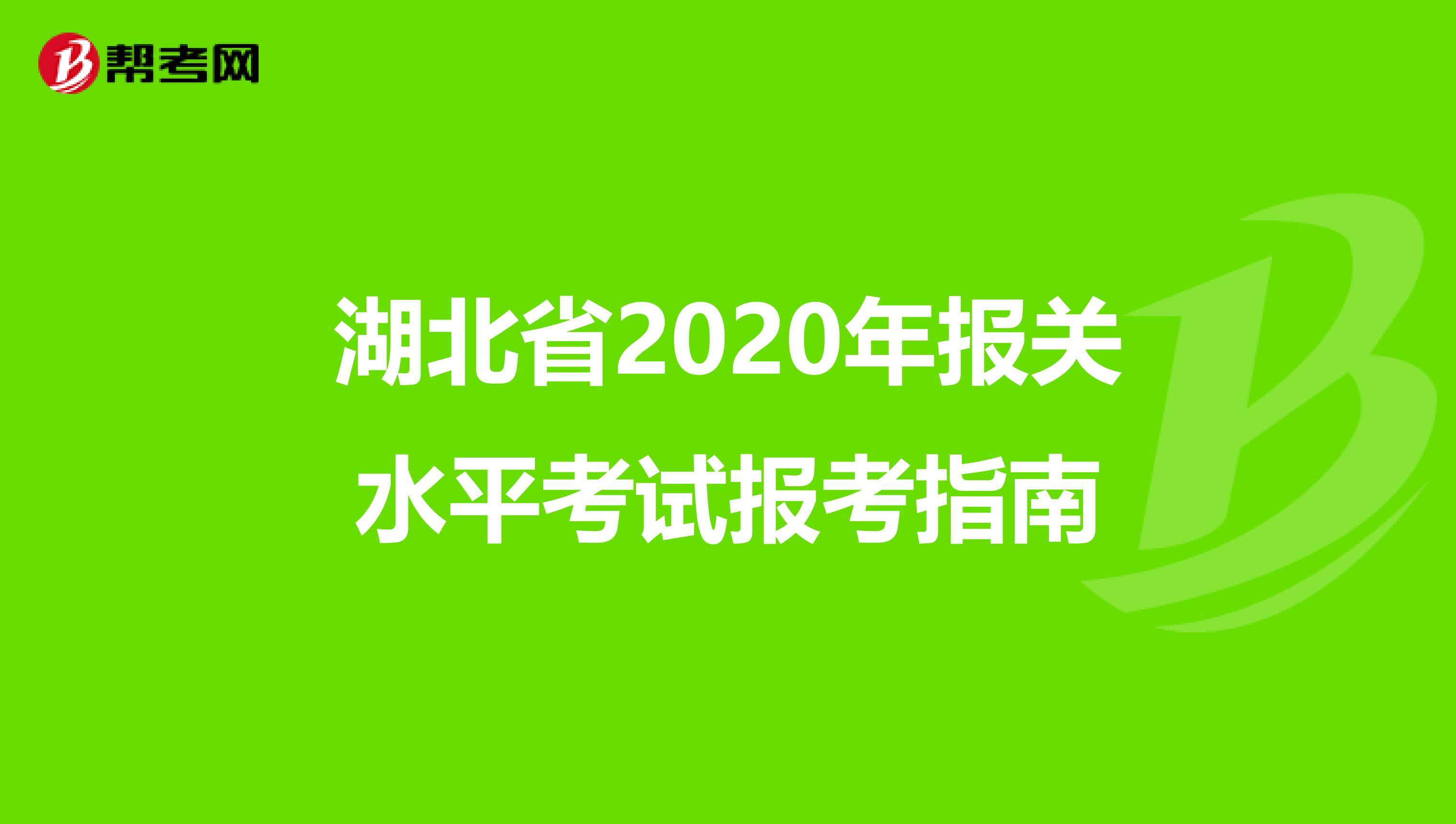 湖北省2020年报关水平考试报考指南