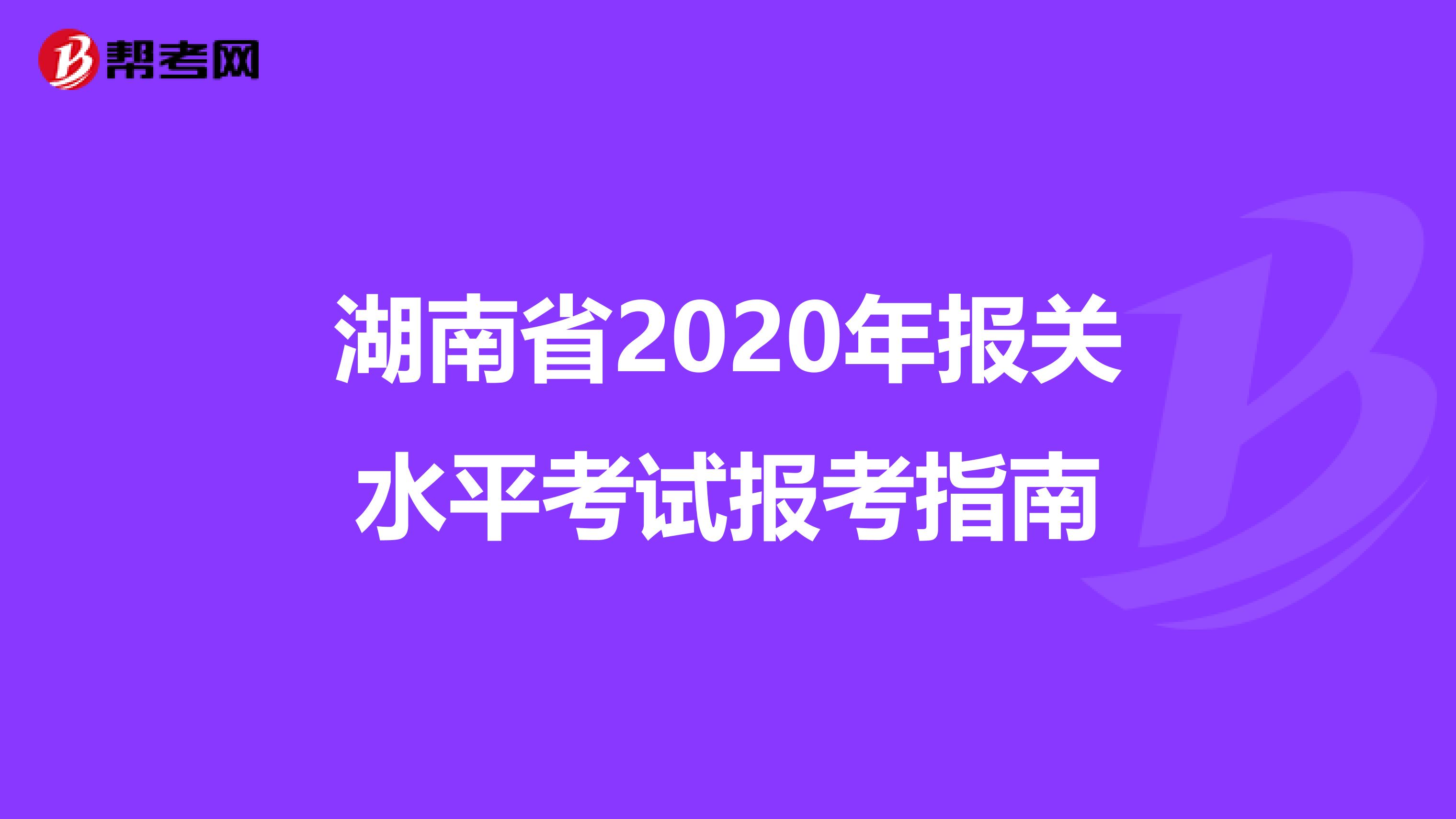 湖南省2020年报关水平考试报考指南