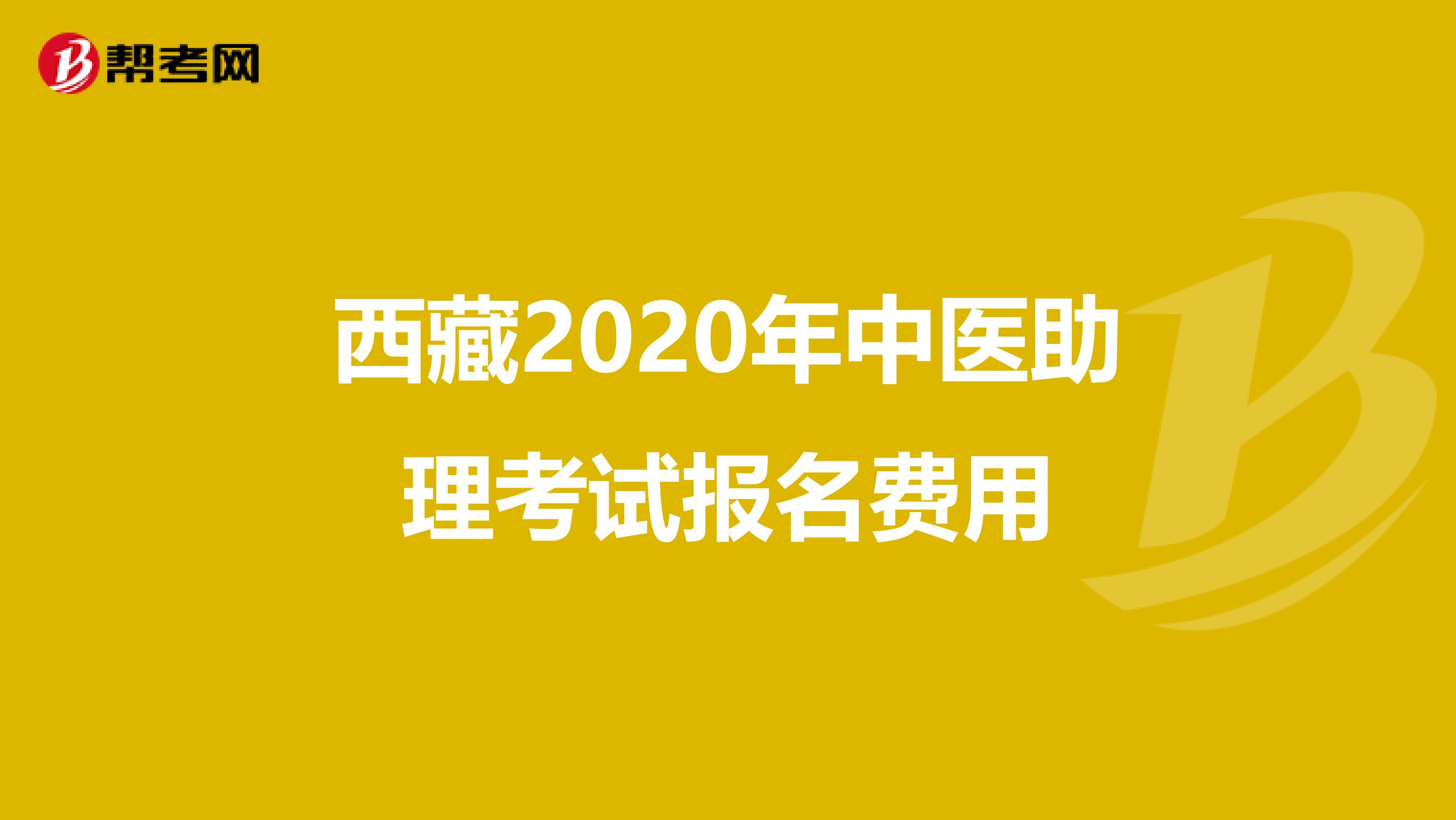 西藏2020年中医助理考试报名费用
