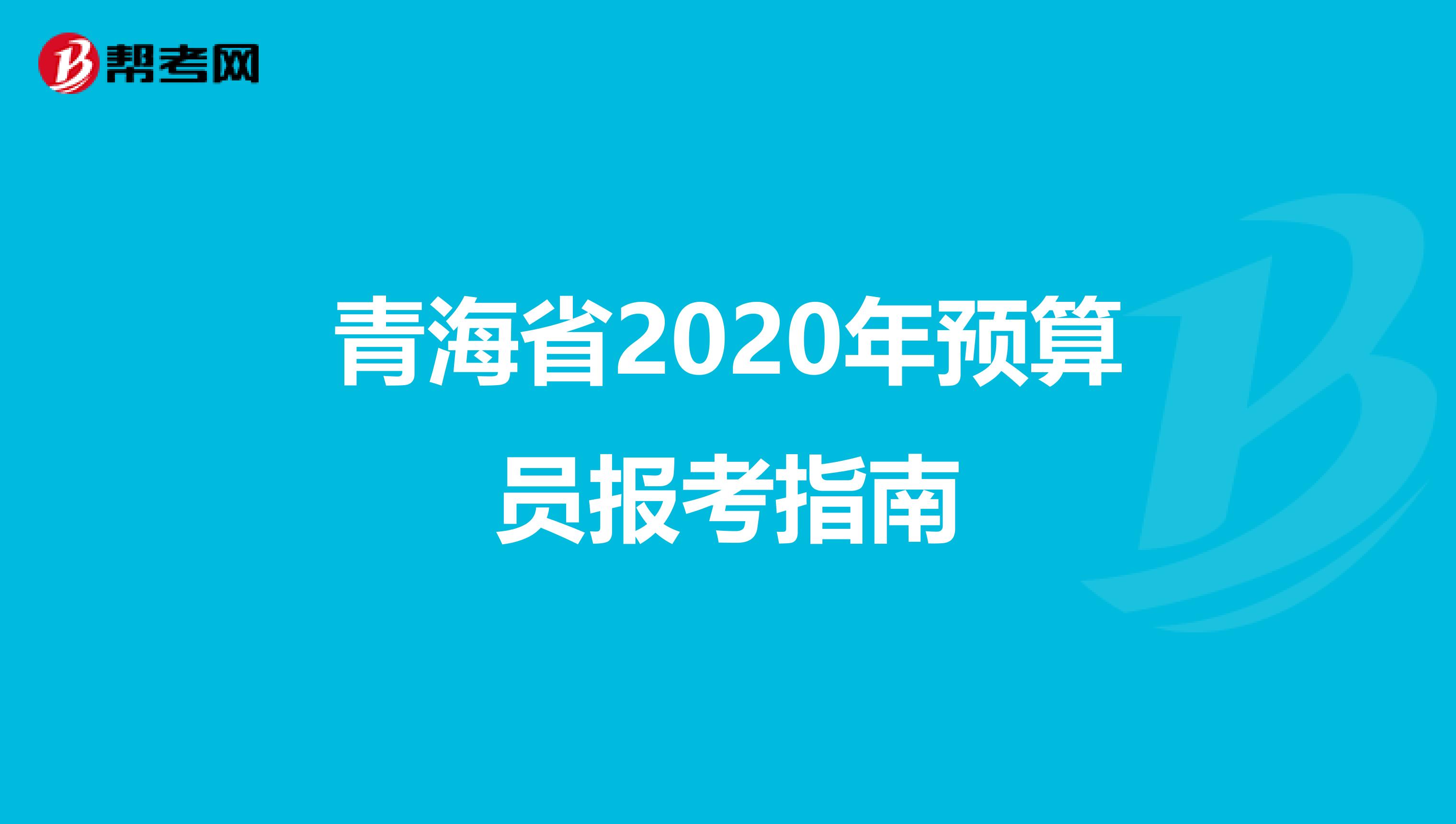 青海省2020年预算员报考指南