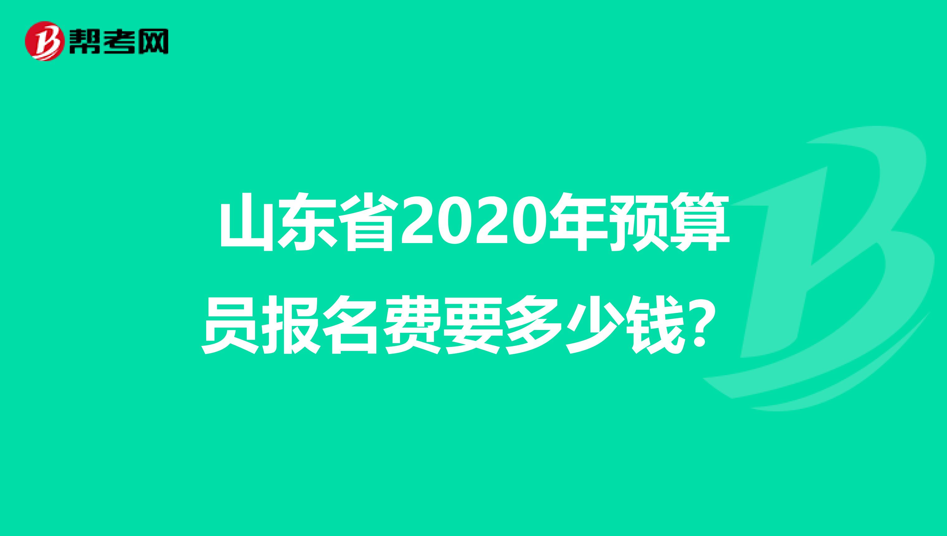 山东省2020年预算员报名费要多少钱？