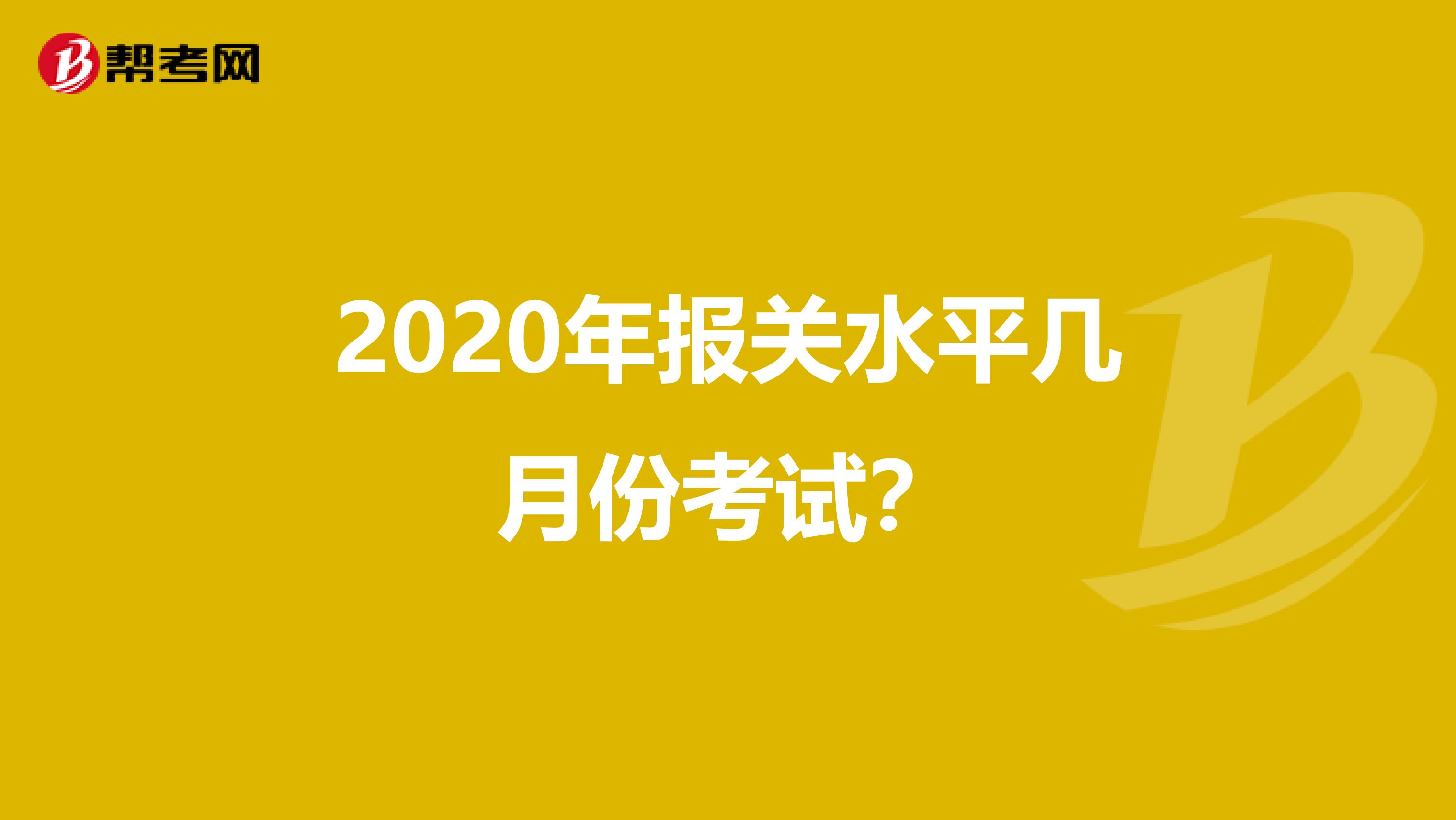 2020年报关水平几月份考试？