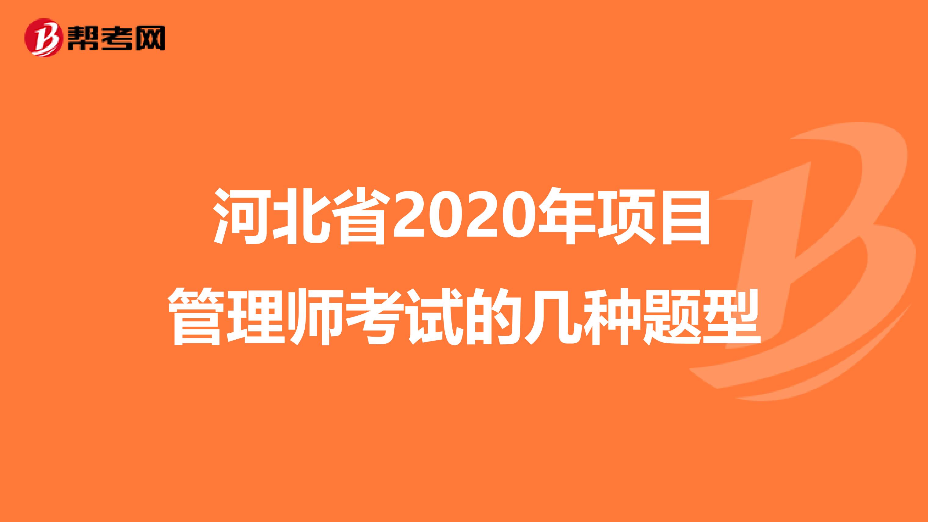 河北省2020年项目管理师考试的几种题型