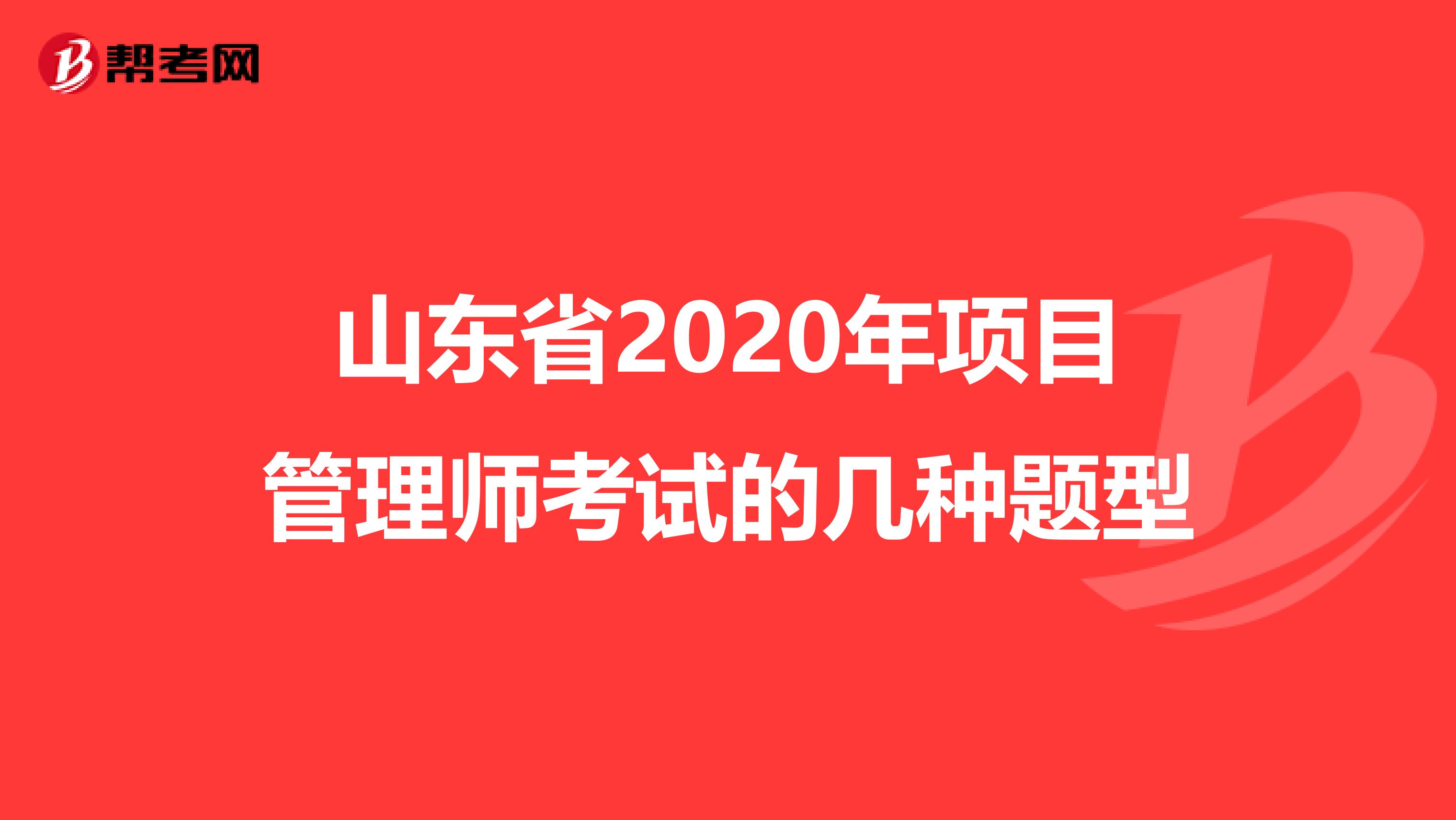 山东省2020年项目管理师考试的几种题型