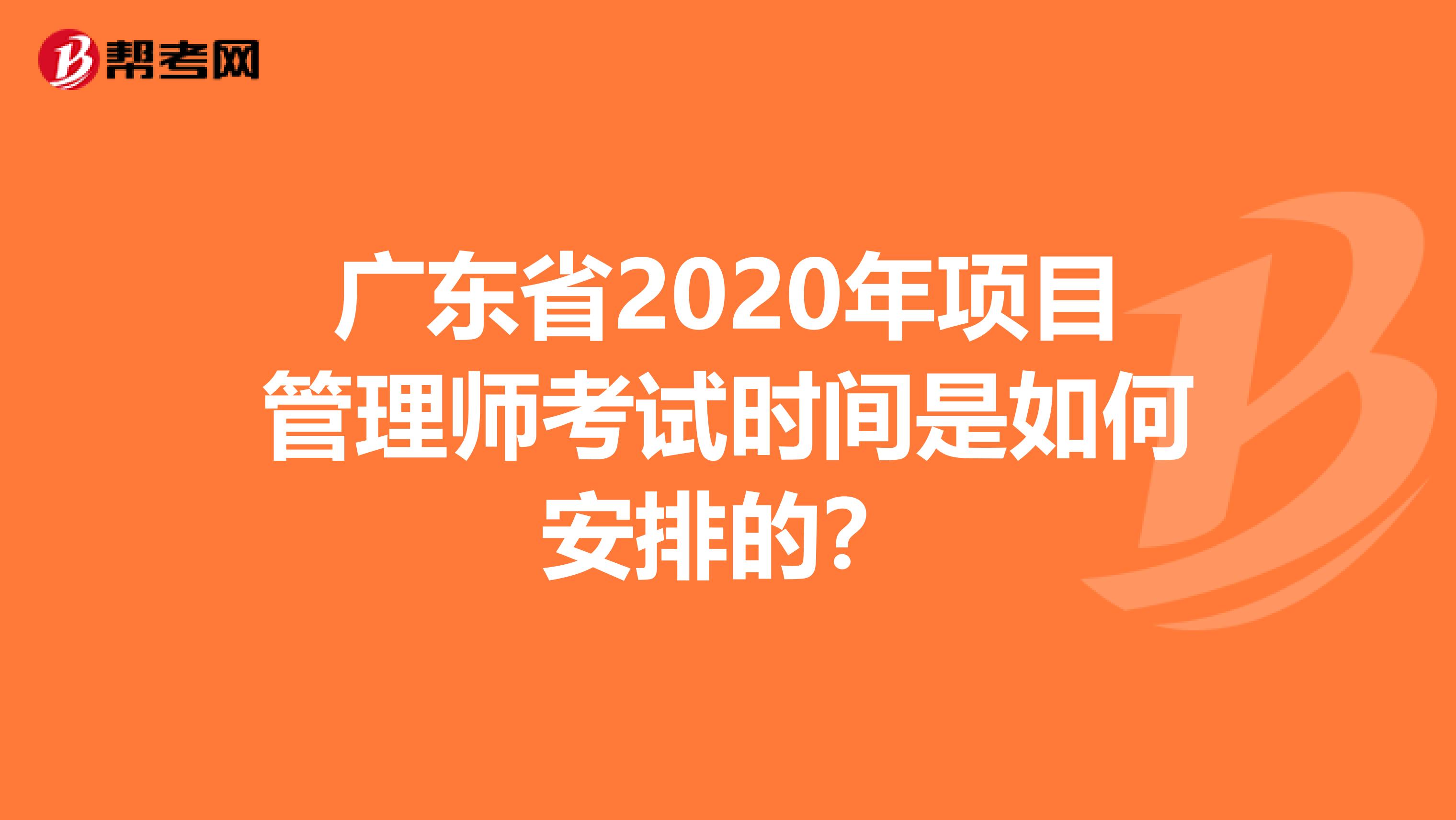 广东省2020年项目管理师考试时间是如何安排的？