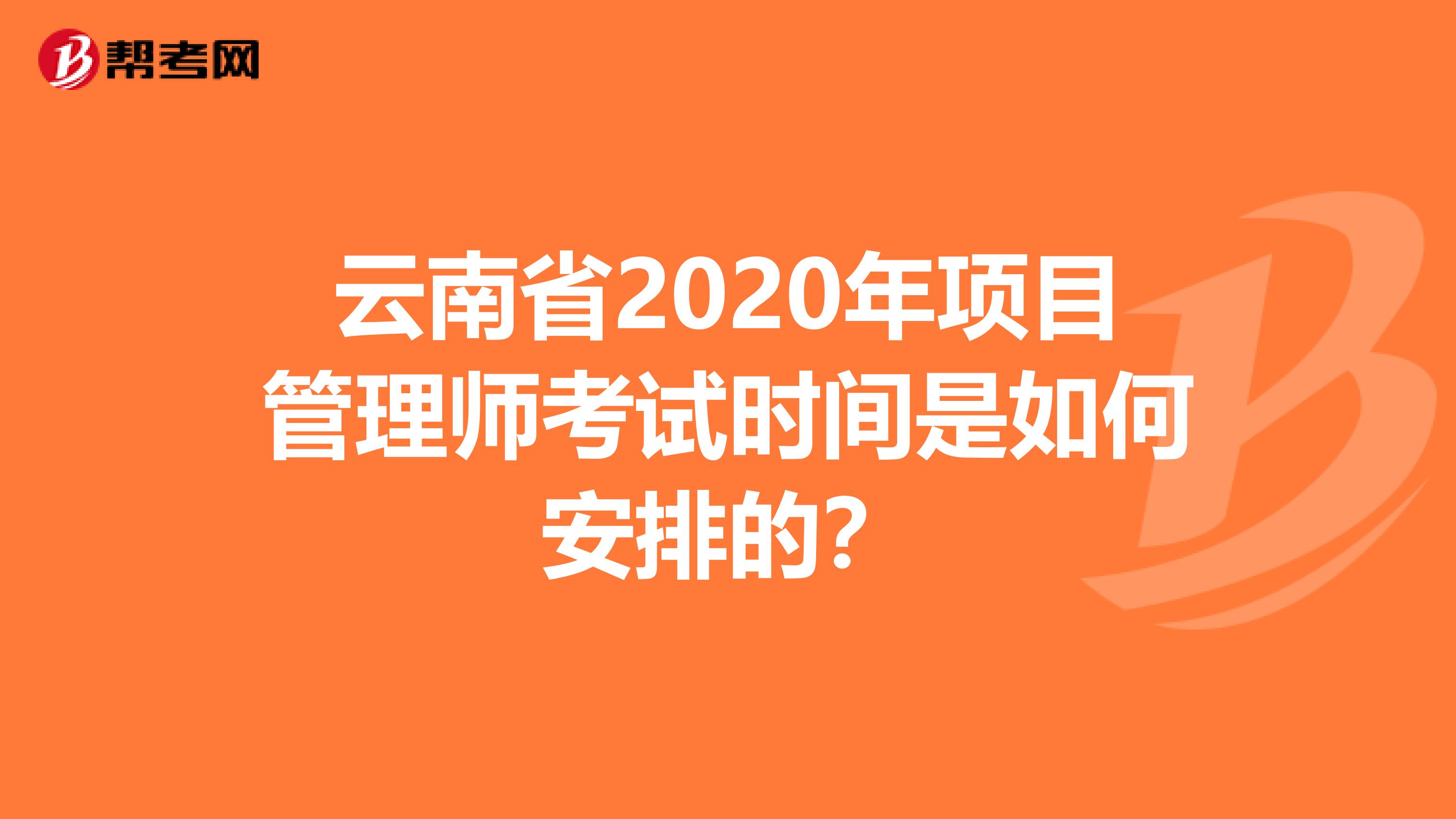 云南省2020年项目管理师考试时间是如何安排的？